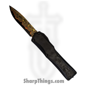Heretic Knives – BS2022Col3 – Custom Colossus Fat Carbon – Automatic OTF – HG Baker Forge Dama Recurve –  Black Dunes FC