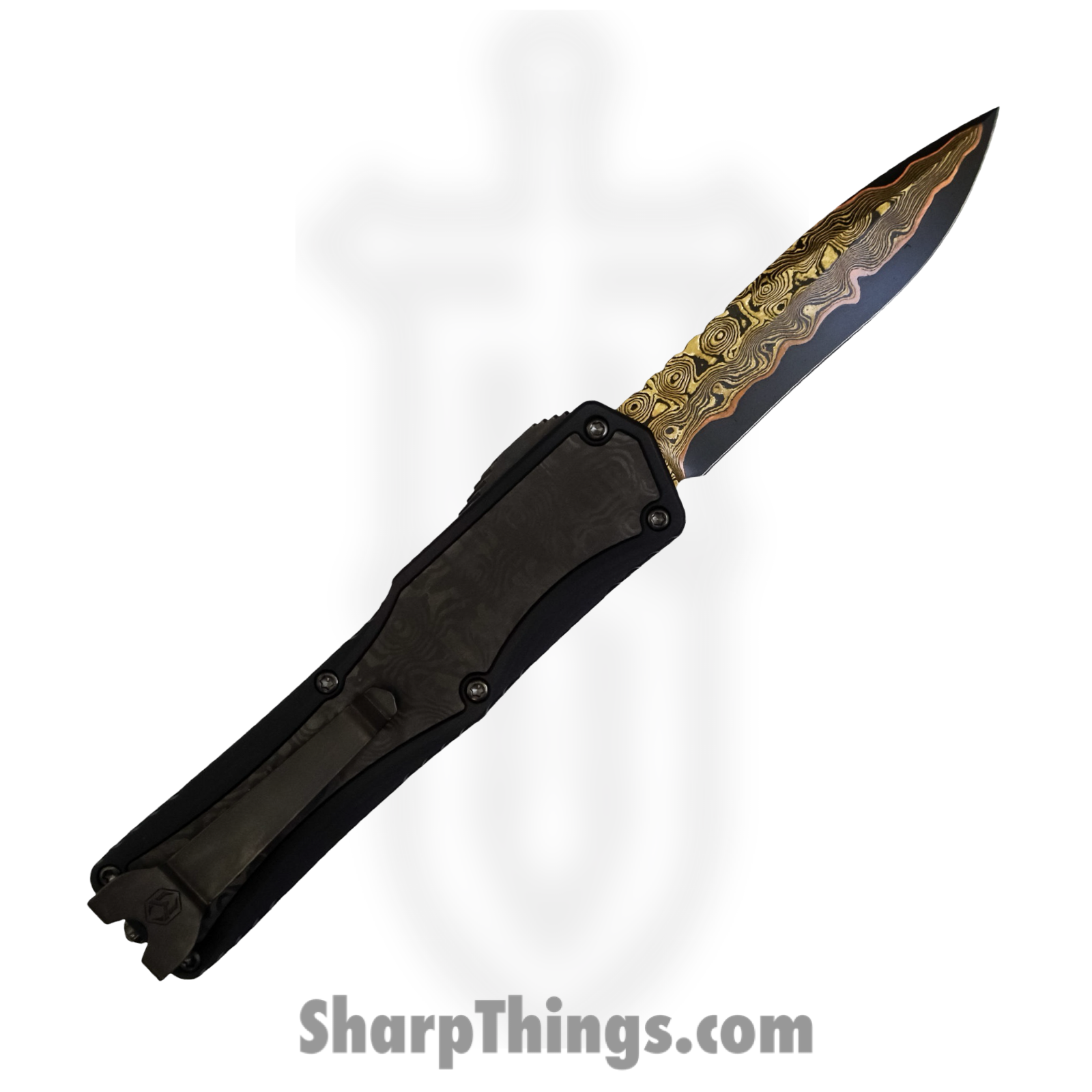 Heretic Knives - BS2022Col3 - Custom Colossus Fat Carbon - Automatic OTF - HG Baker Forge Dama Recurve - Black Dunes FC - Image 2