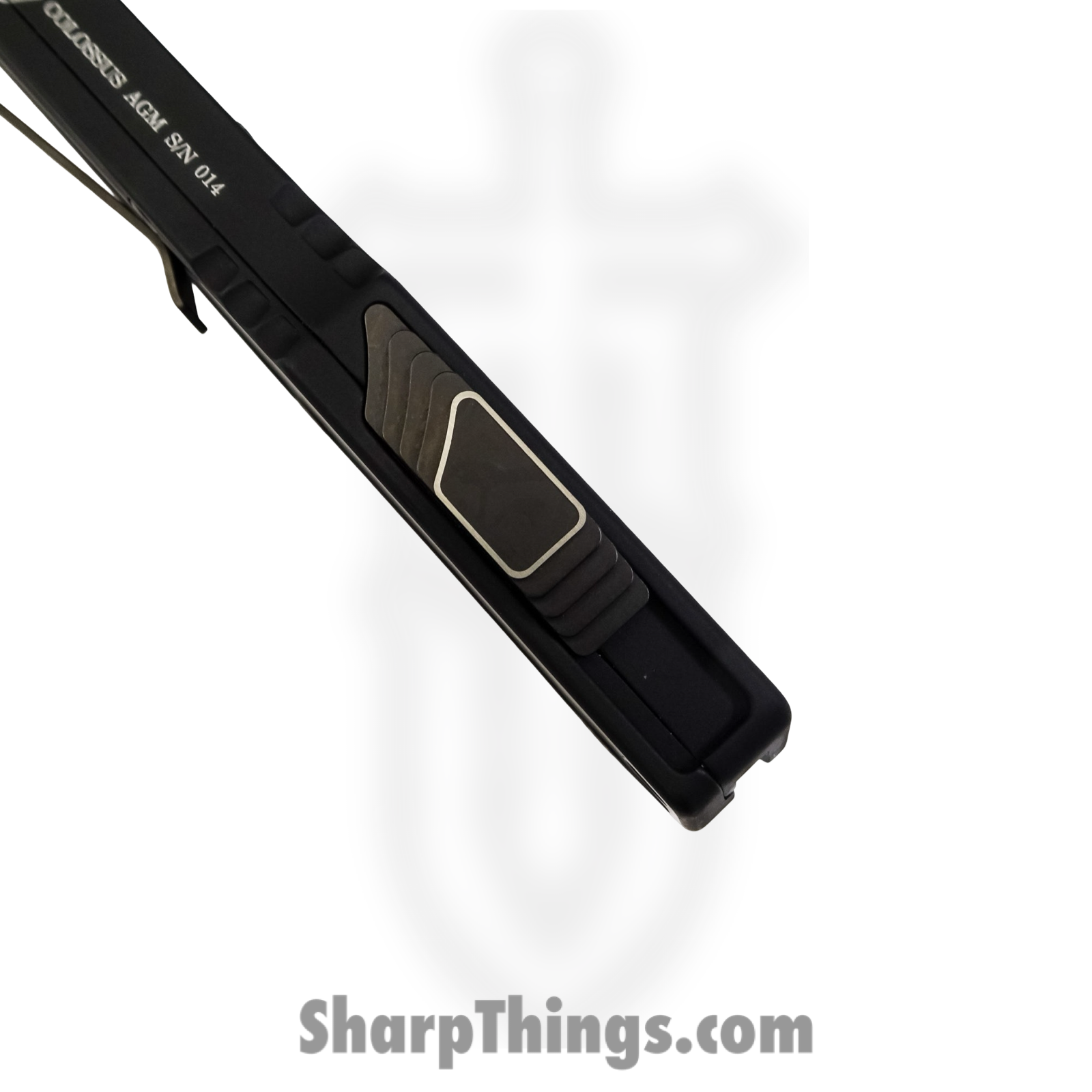Heretic Knives - BS2022Col3 - Custom Colossus Fat Carbon - Automatic OTF - HG Baker Forge Dama Recurve - Black Dunes FC - Image 6