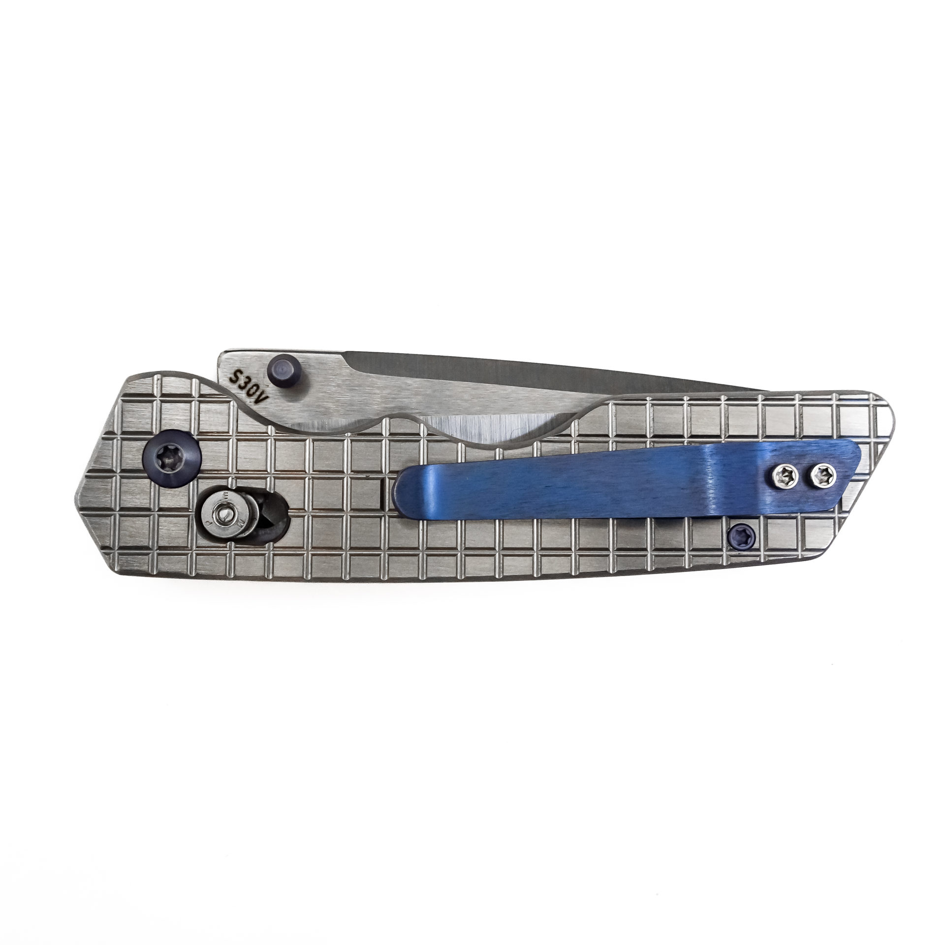 Attention 2 Detail Mercantile - A2DBLmFrg - Bar Lock Medium - Folding Knife - S30V Satin Drop Point - Frag Pattern Titanium - Silver - Image 10