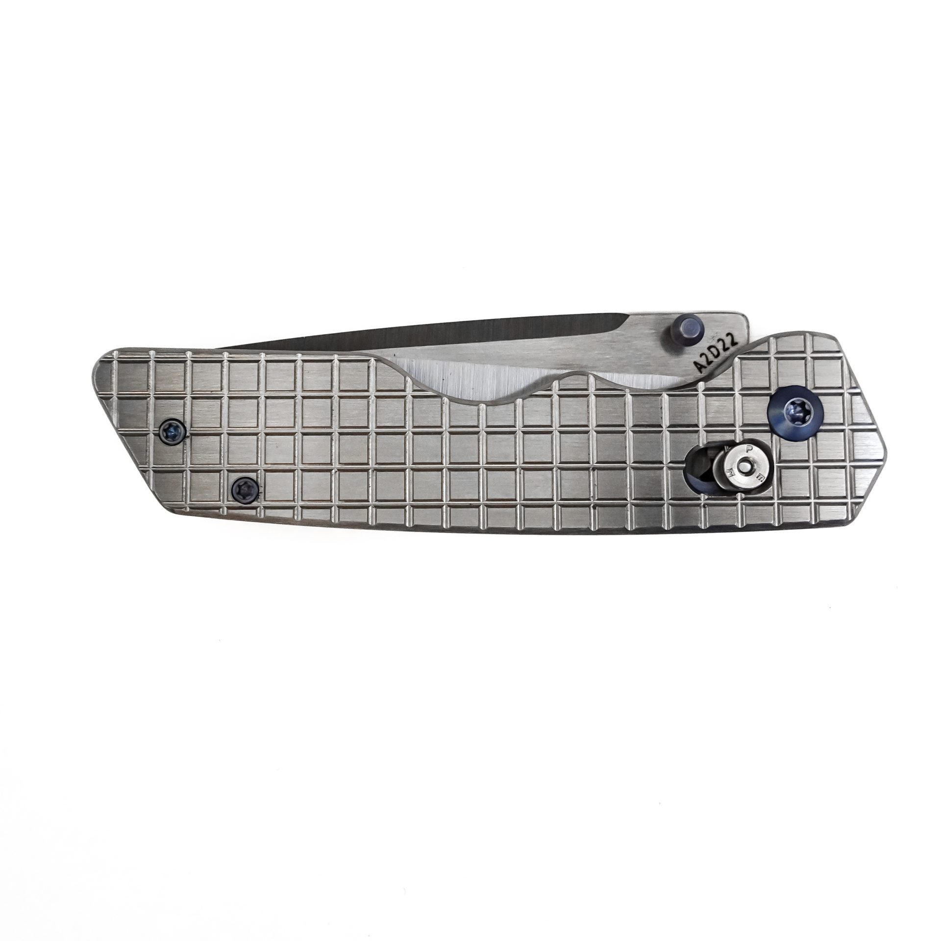 Attention 2 Detail Mercantile - A2DBLmFrg - Bar Lock Medium - Folding Knife - S30V Satin Drop Point - Frag Pattern Titanium - Silver - Image 9