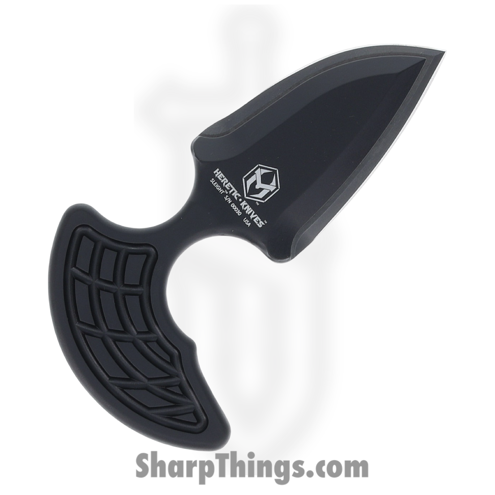 Heretic Knives - H050-6A-T - Sleight Modular Push Dagger - Fixed Blade Knife - CPM 20CV Coated - 6061-T6 Aluminum - Black