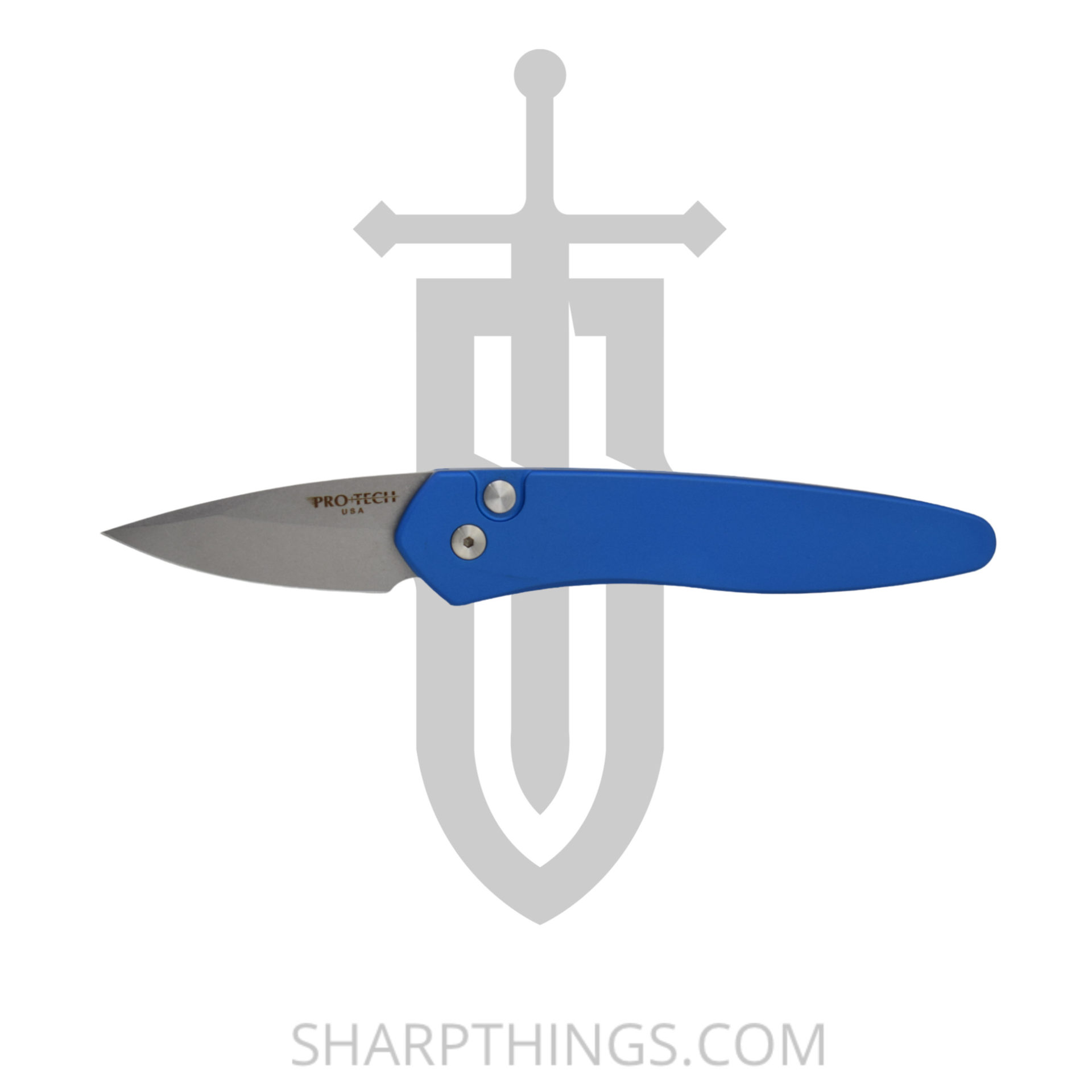 ProTech - 3605-BLUE - Half-Breed - Automatic Knife - S35VN Stonewash Spear Point - Aluminum - Blue