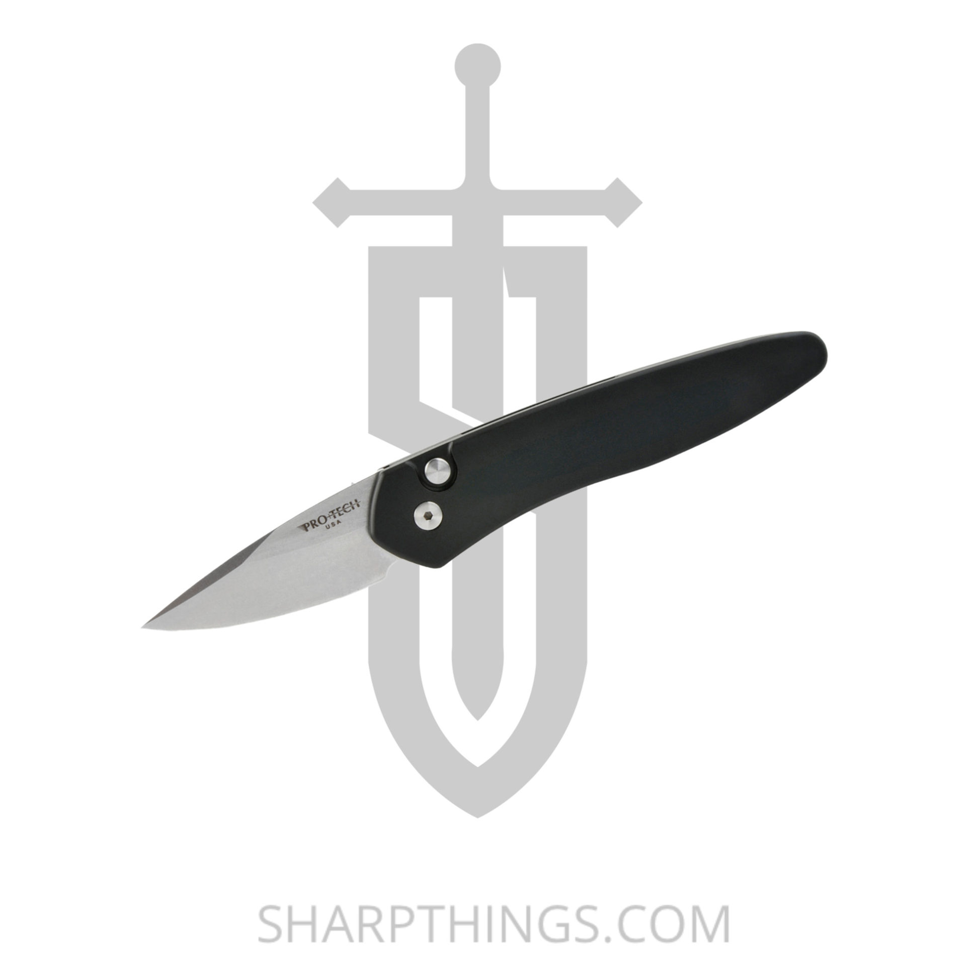 ProTech - 3605 - Half-Breed - Automatic Knife - S35VN Stonewash Spear Point - Aluminum - Black