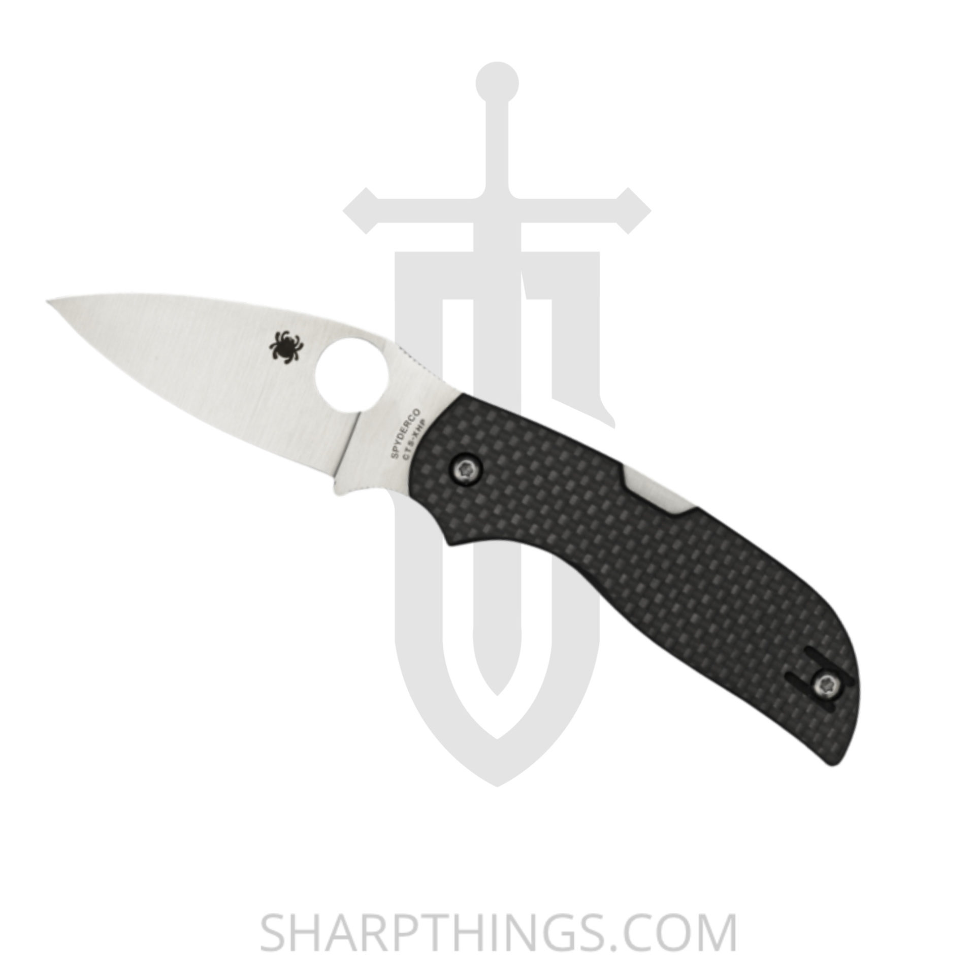 Spyderco - SC152CFP - Chaparral - Folding Knife - CTS-XHP Satin Drop Point - Carbon Fiber - Black