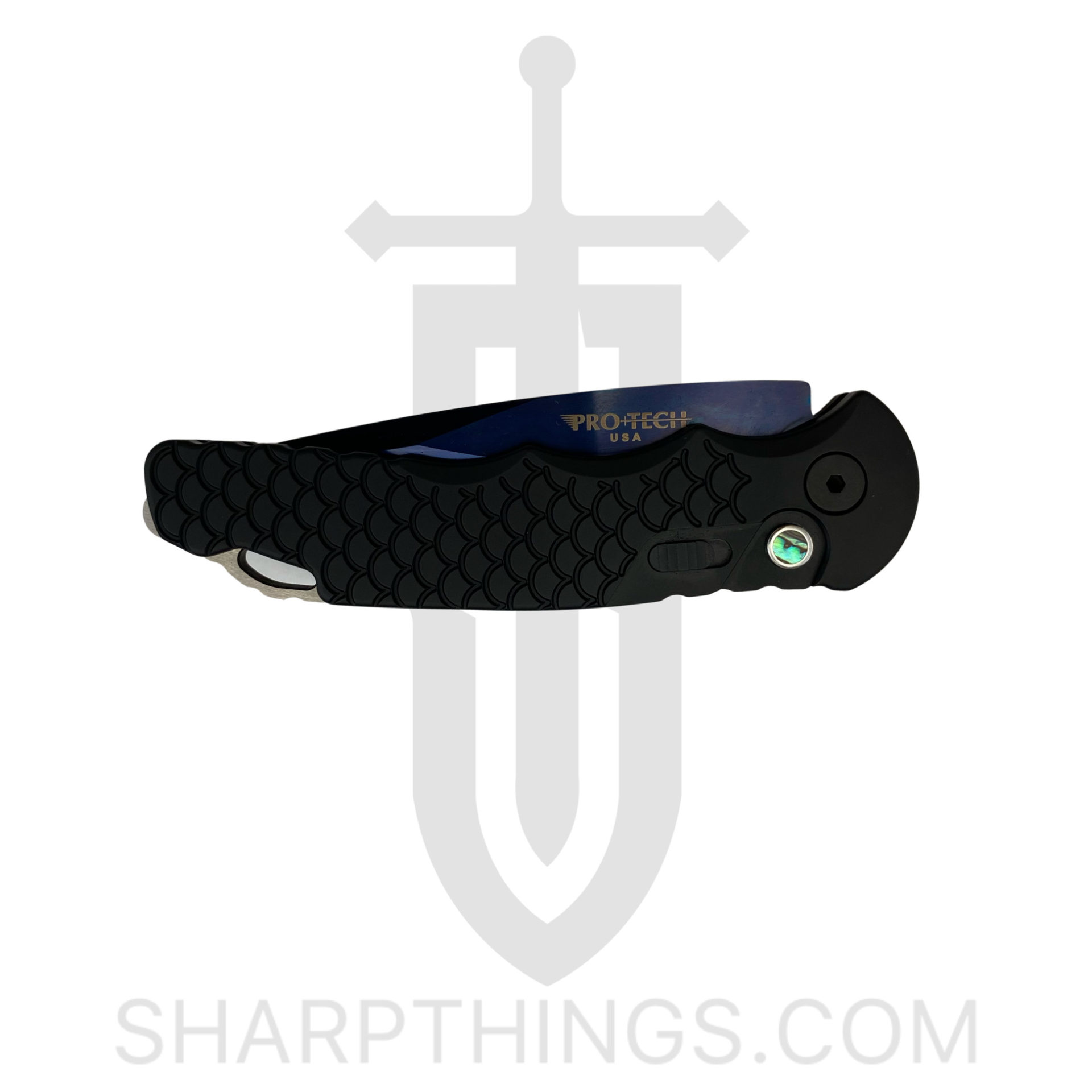 ProTech - TR-5X1 SB - Tactical Response 5 - Automatic Knife - S35VN Sapphire Blue Drop Point - Aluminum - Black - Image 5