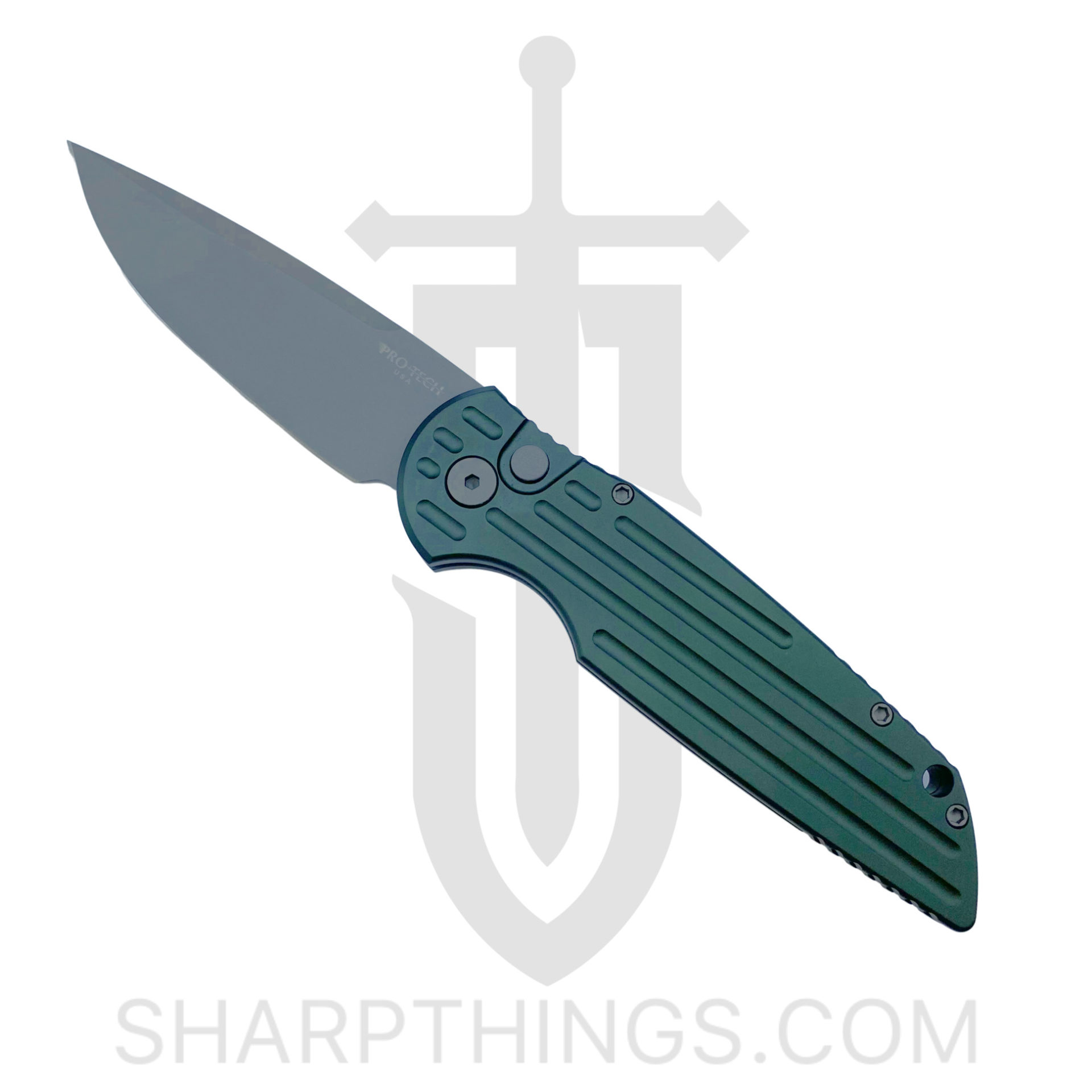 ProTech - TR-3 Green - Tactial Response 3 - Automatic Knife - 154CM Blasted Drop Point - Aluminum - Green