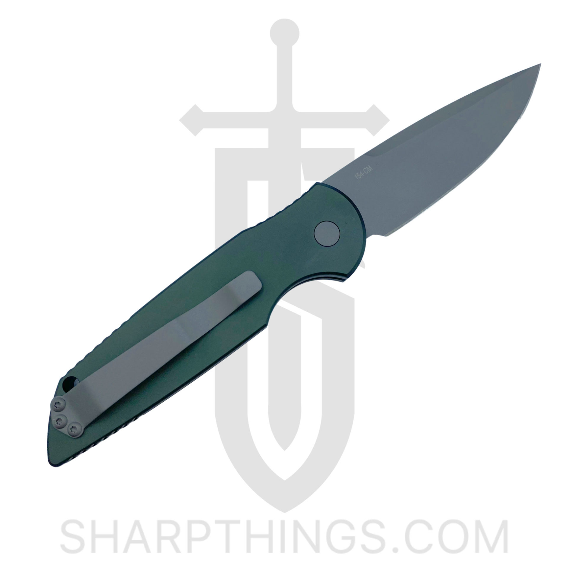 ProTech - TR-3 Green - Tactial Response 3 - Automatic Knife - 154CM Blasted Drop Point - Aluminum - Green - Image 2