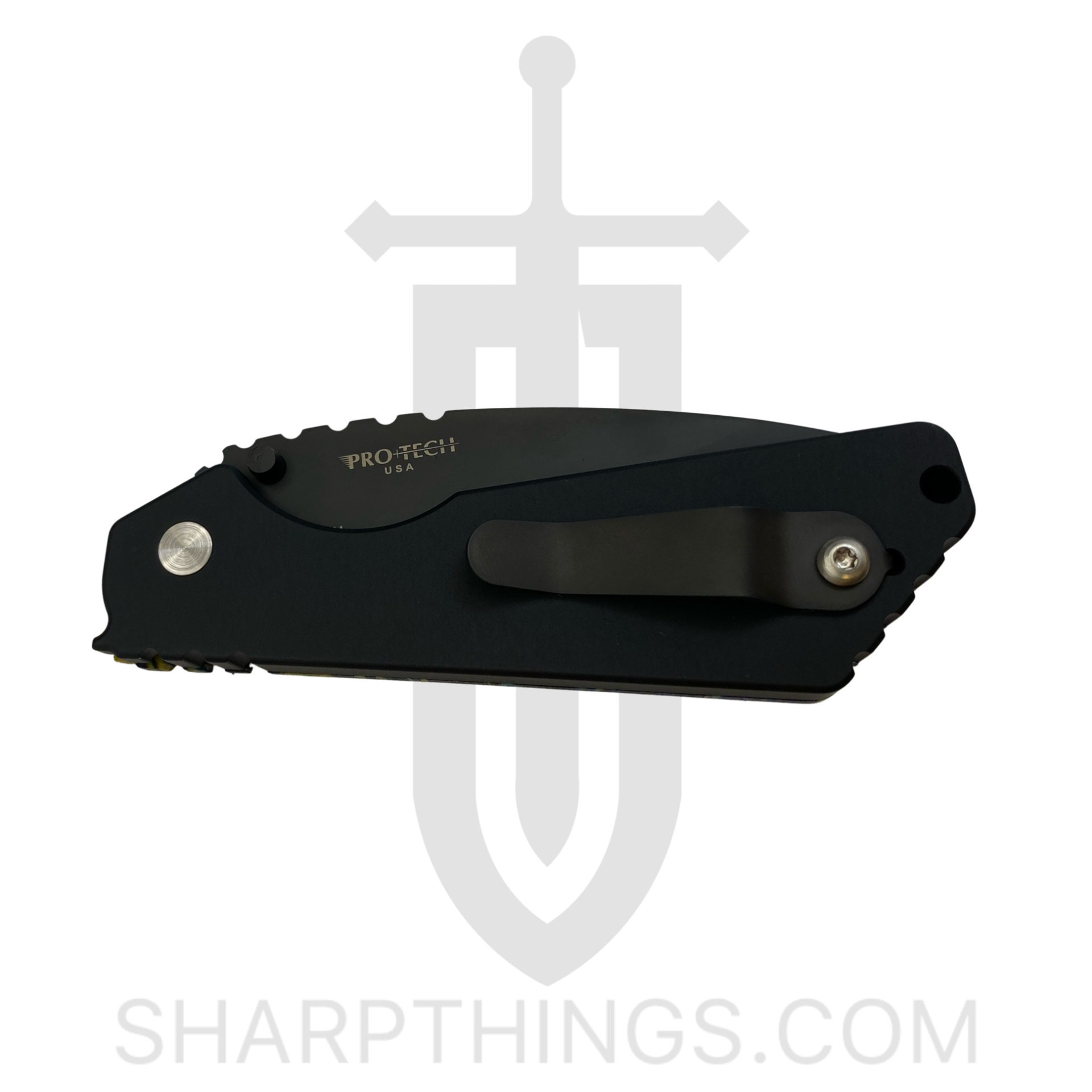 ProTech - SnGMC4 - Custom Strider SnG Edition - Automatic Knife - 154CM Coated Drop Point - Aluminum/G-Carta - Black/Blue/Yellow - Image 3