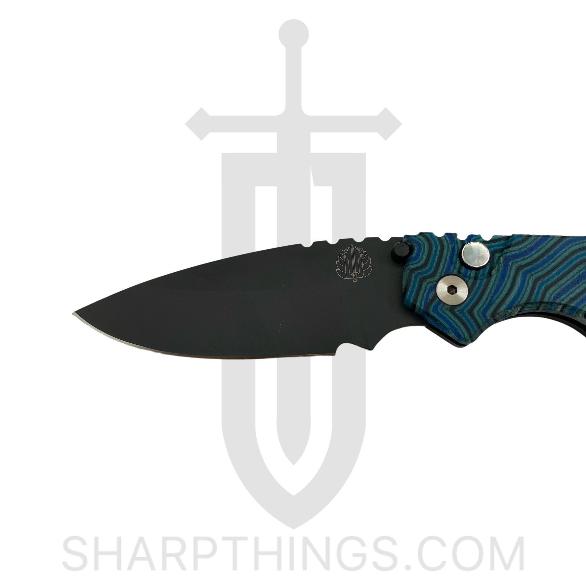 ProTech - SnGMC3 - Custom Strider SnG Edition - Automatic Knife - 154CM Coated Drop Point - Aluminum/G-Carta - Black/Blue/Green - Image 2