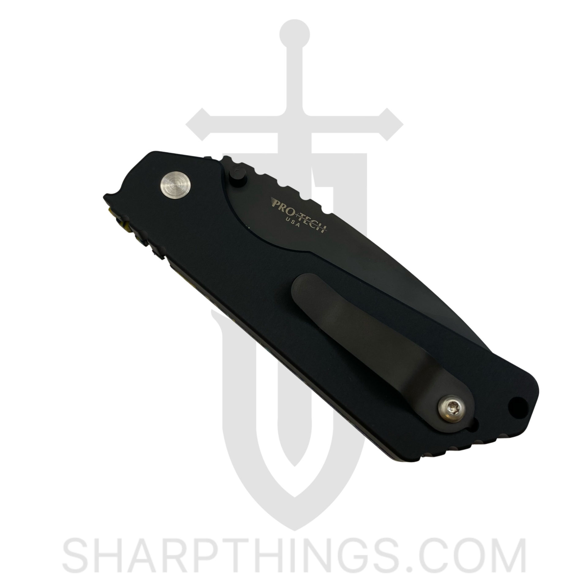 ProTech - SnGMC3 - Custom Strider SnG Edition - Automatic Knife - 154CM Coated Drop Point - Aluminum/G-Carta - Black/Blue/Green - Image 4