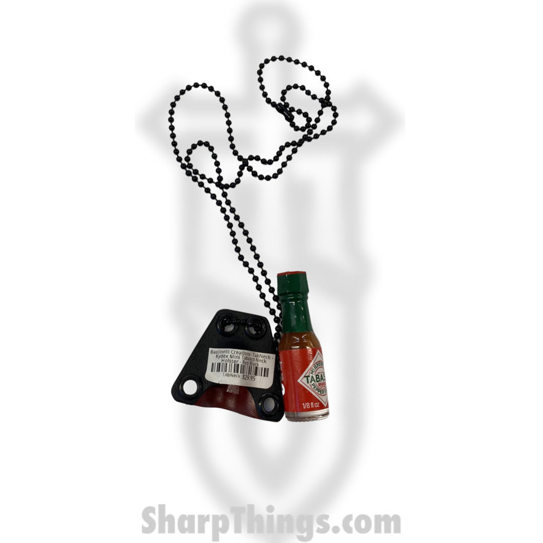 Bastinelli Creations - TabNeck - Kydex Mini Tabasco Neck Holster - Red Black - Image 2