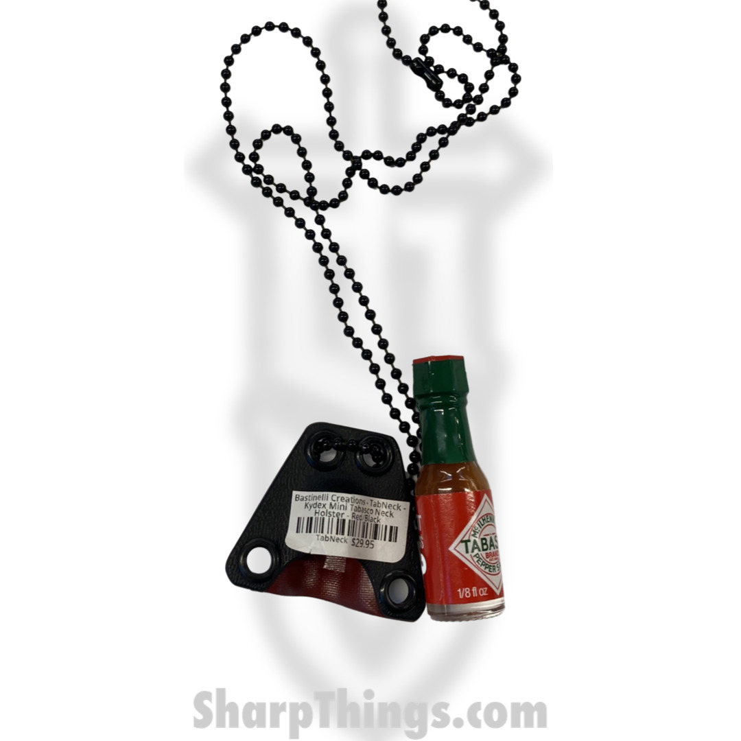 Bastinelli Creations - TabNeck - Kydex Mini Tabasco Neck Holster - Red Black - Image 3