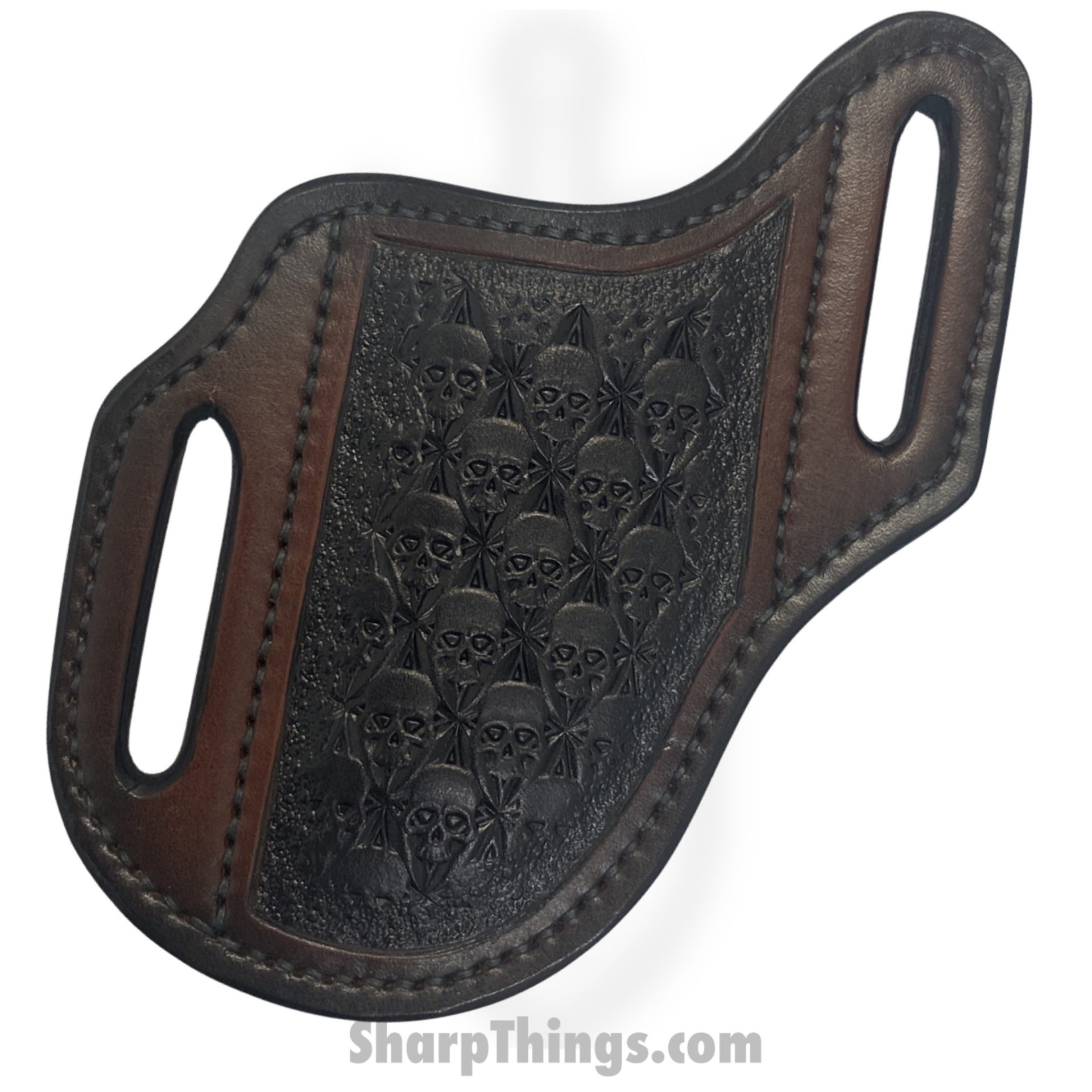 Cave Blades - LgBltHlstrO - Large Full Grain Leather Hip Knife Holster - Ornate