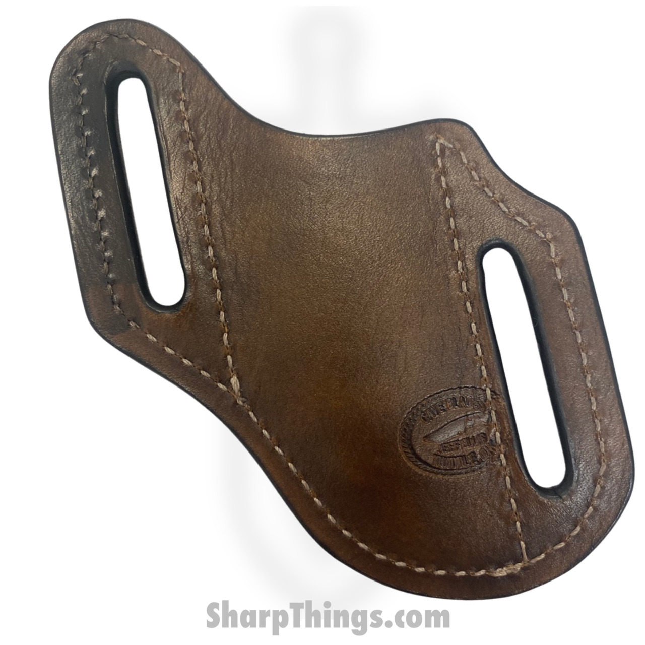 Cave Blades - MdBltHlstrO - Medium Full Grain Leather Hip Knife Holster - Ornate - Image 2
