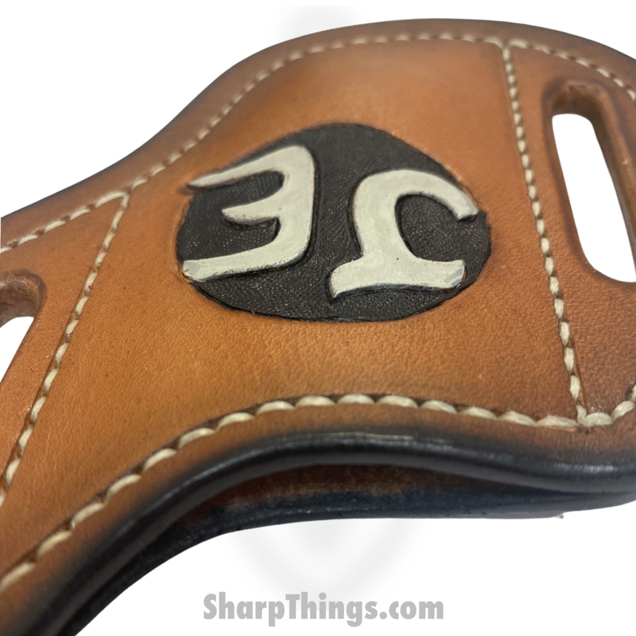 Cave Blades - Md+BltHlstrJE - Medium Full Grain Leather Hip Knife Holster - Ornate - Image 3