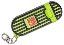 Al Mar - AMK1001BKGBL - Stinger Keyring Knife - Fixed Blade Knife - D2 Satin Spear Point - Polymer with TPR Overmold - Green Black - Image 7