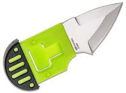 Al Mar - AMK1001BKGBL - Stinger Keyring Knife - Fixed Blade Knife - D2 Satin Spear Point - Polymer with TPR Overmold - Green Black - Image 5