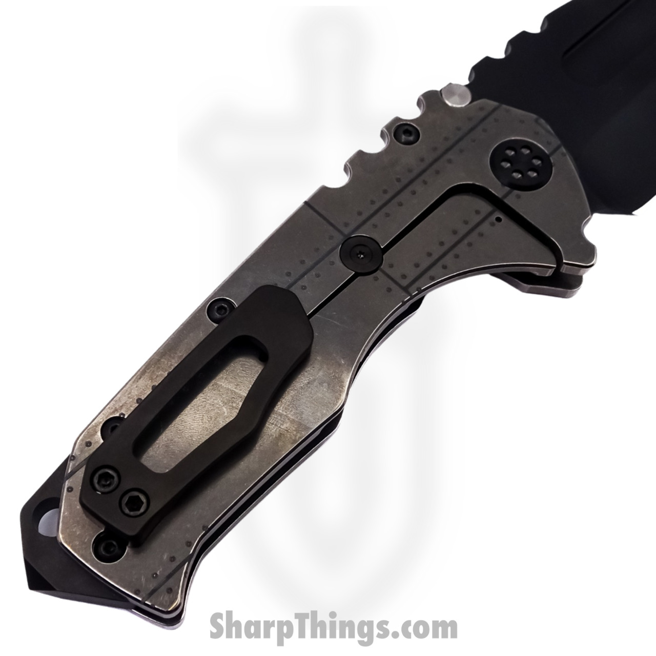 Medford Knife - MK012MPD-01TM-TPCP-BP - Praetorian "T" MagnaCut Drop Point Folding Knife - "Warthog Rivets" - Image 5