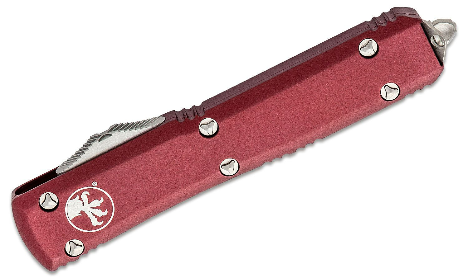Microtech - 121-10MR - Ultratech - OTF Auto - Elmax, M390, 204P Stonewash Drop Point - 6061-T6 Aluminum - Merlot - Image 4
