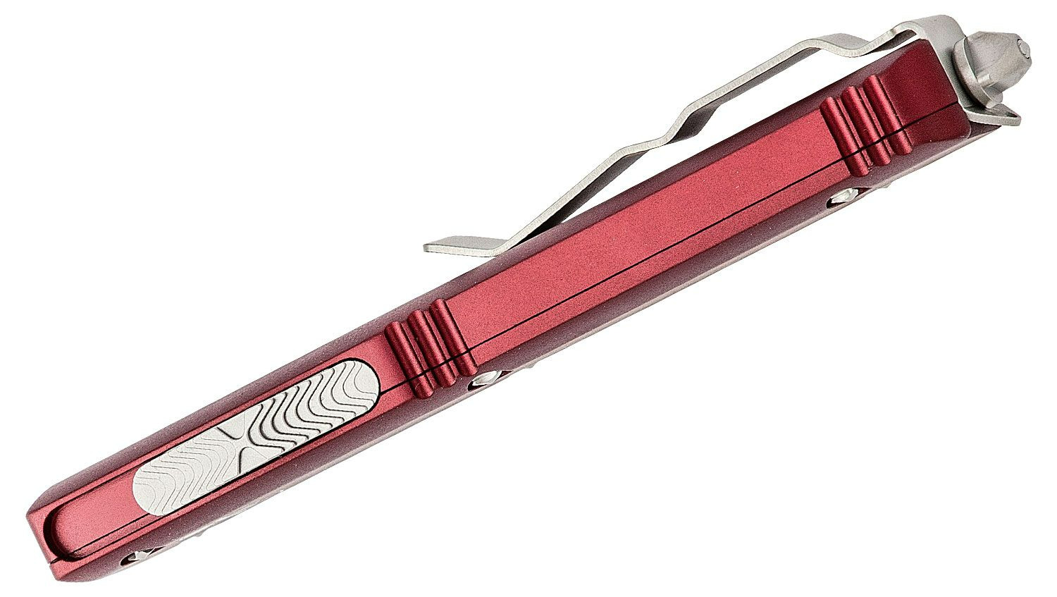 Microtech - 121-10MR - Ultratech - OTF Auto - Elmax, M390, 204P Stonewash Drop Point - 6061-T6 Aluminum - Merlot - Image 6