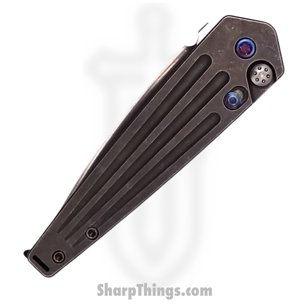 Medford Knife - MK209STQ-01TM-TFCF-BN - Nosferatu Auto Folding Spike Blade - S35VN Tumbled - Titanium - Image 3