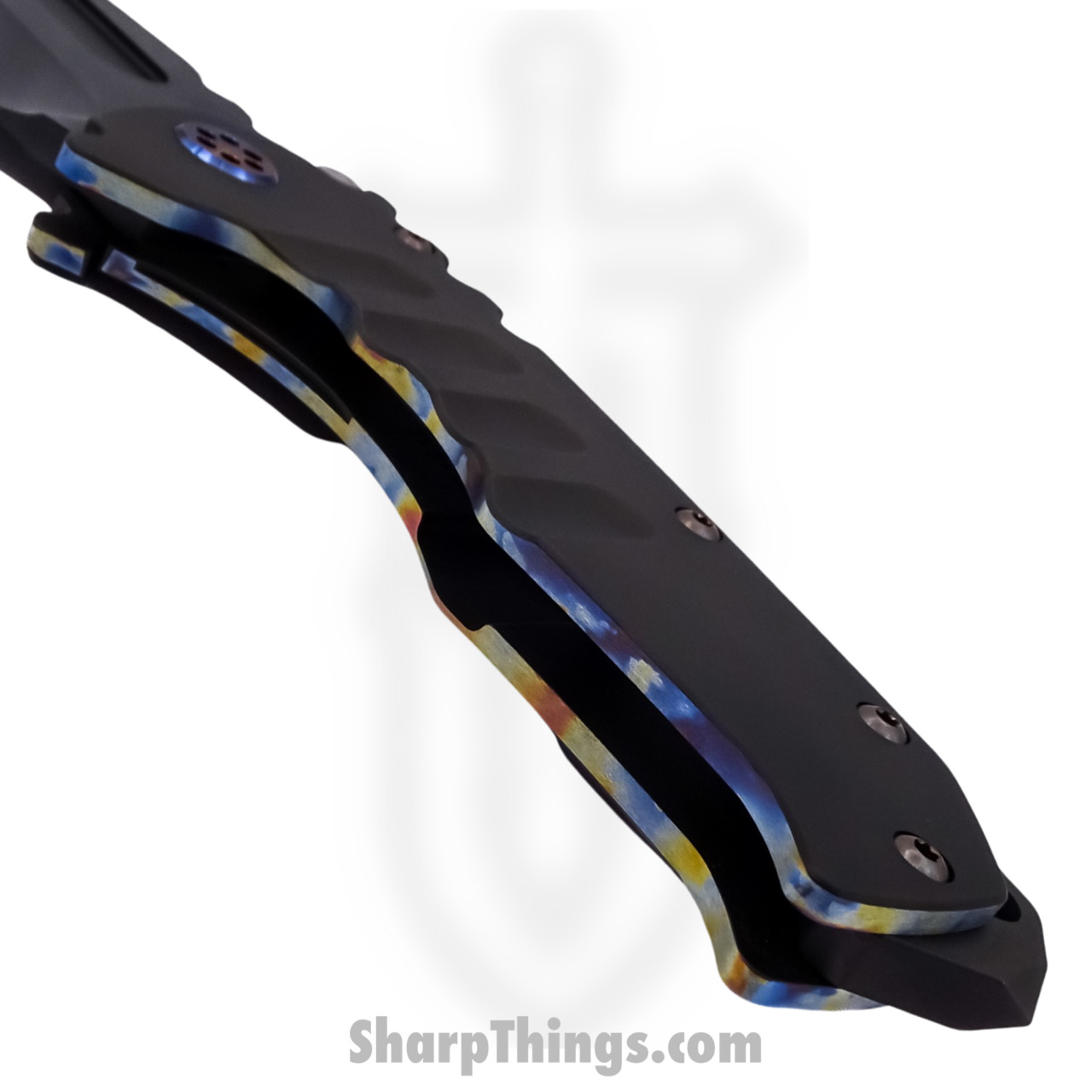 Medford Knife - MK012MPT-30PV-TFCF-BP - Praetorian "T" MagnaCut Tanto Folding Knife - PenAno Flamed Handle Perimeters - Image 5