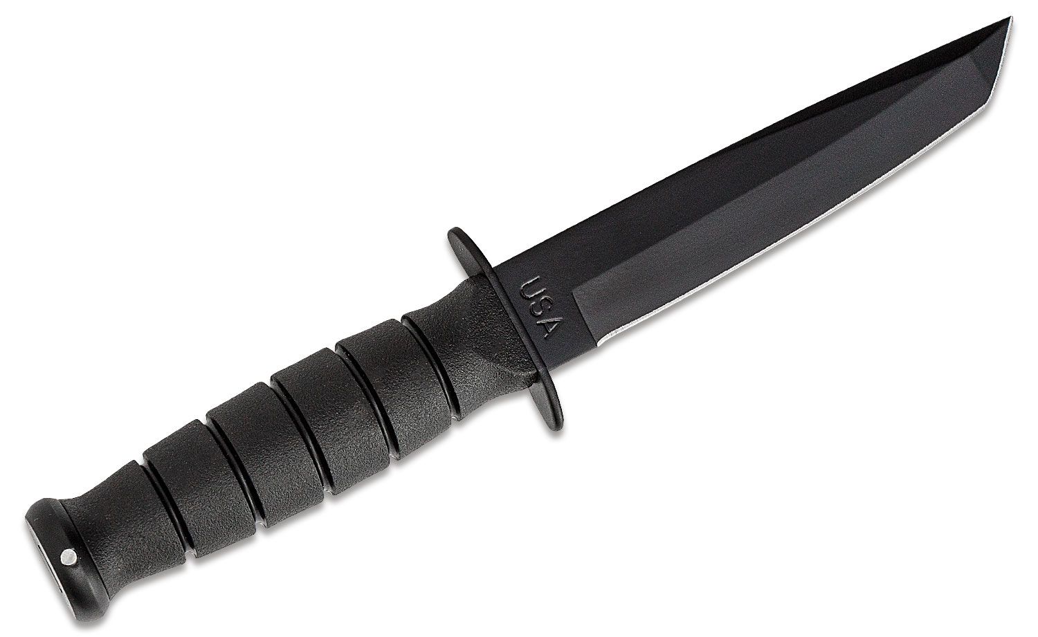 Ka-Bar - KA5054 - Short Fighting - Fixed Blade Knife - 1095 HC Coated Tanto - Kraton G - Black - Image 5