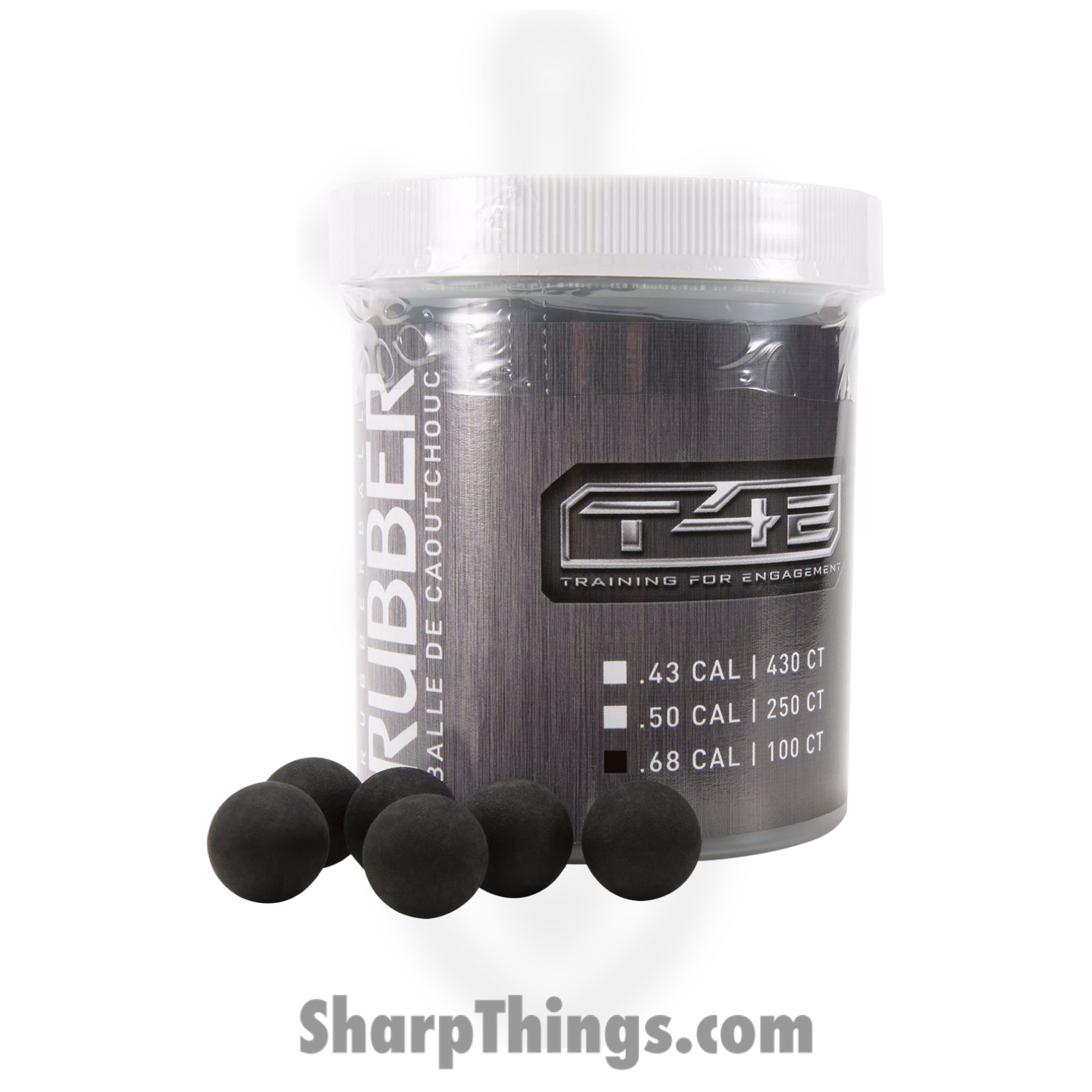 Umarex - 2292152 - T4E Rubber Balls - 100 ct - .68 Caliber - Black