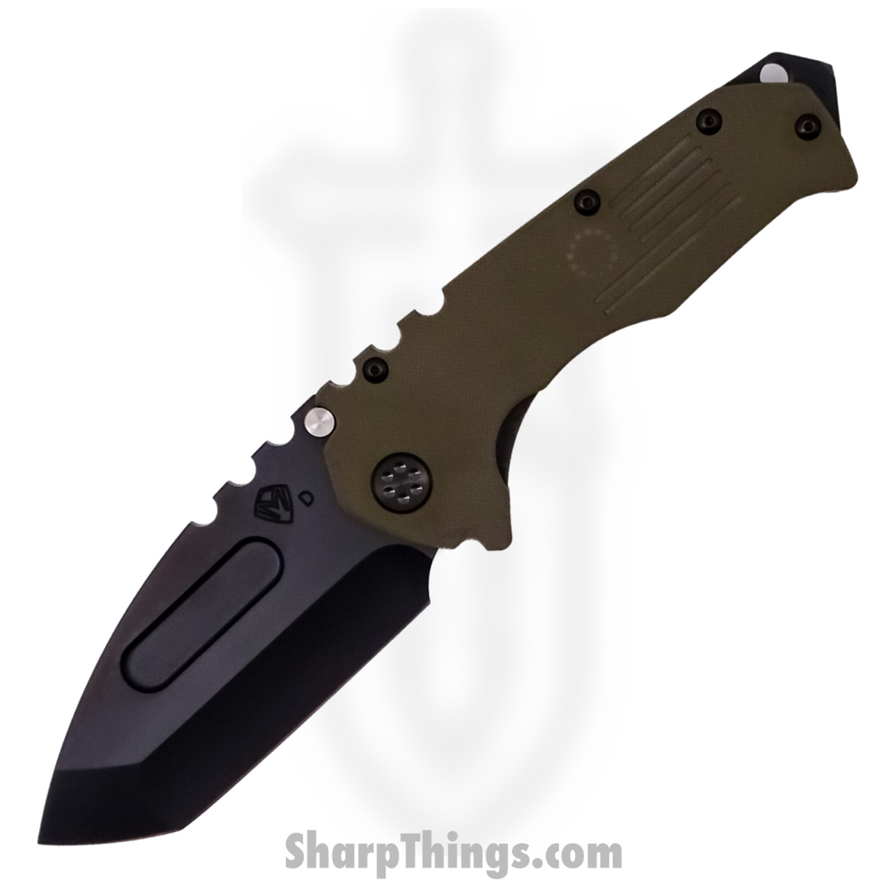 Medford Knife - MKM30DPT-1010-TPCP-BP - Scout M/P Tanto Linerlock Knife - D2 G10 - OD Green and Black