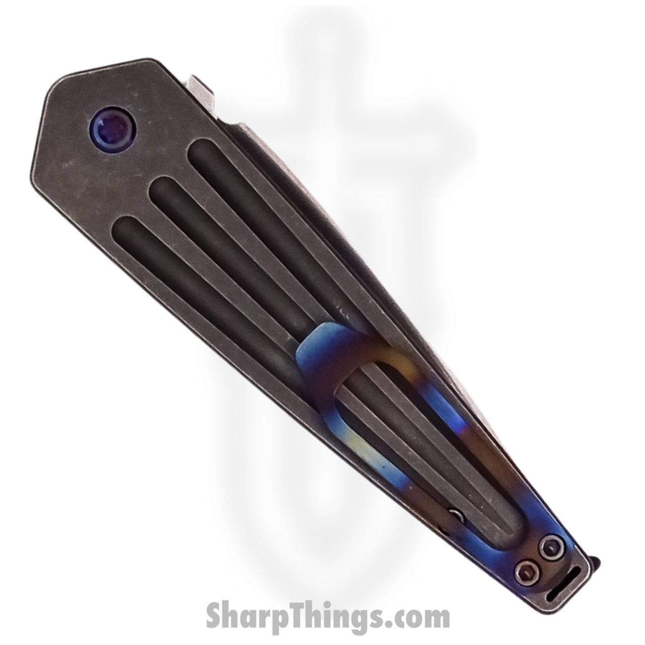 Medford Knife - MK209STQ-01TM-TFCF-BN - Nosferatu Auto Folding Spike Blade - S35VN Tumbled - Titanium - Image 2
