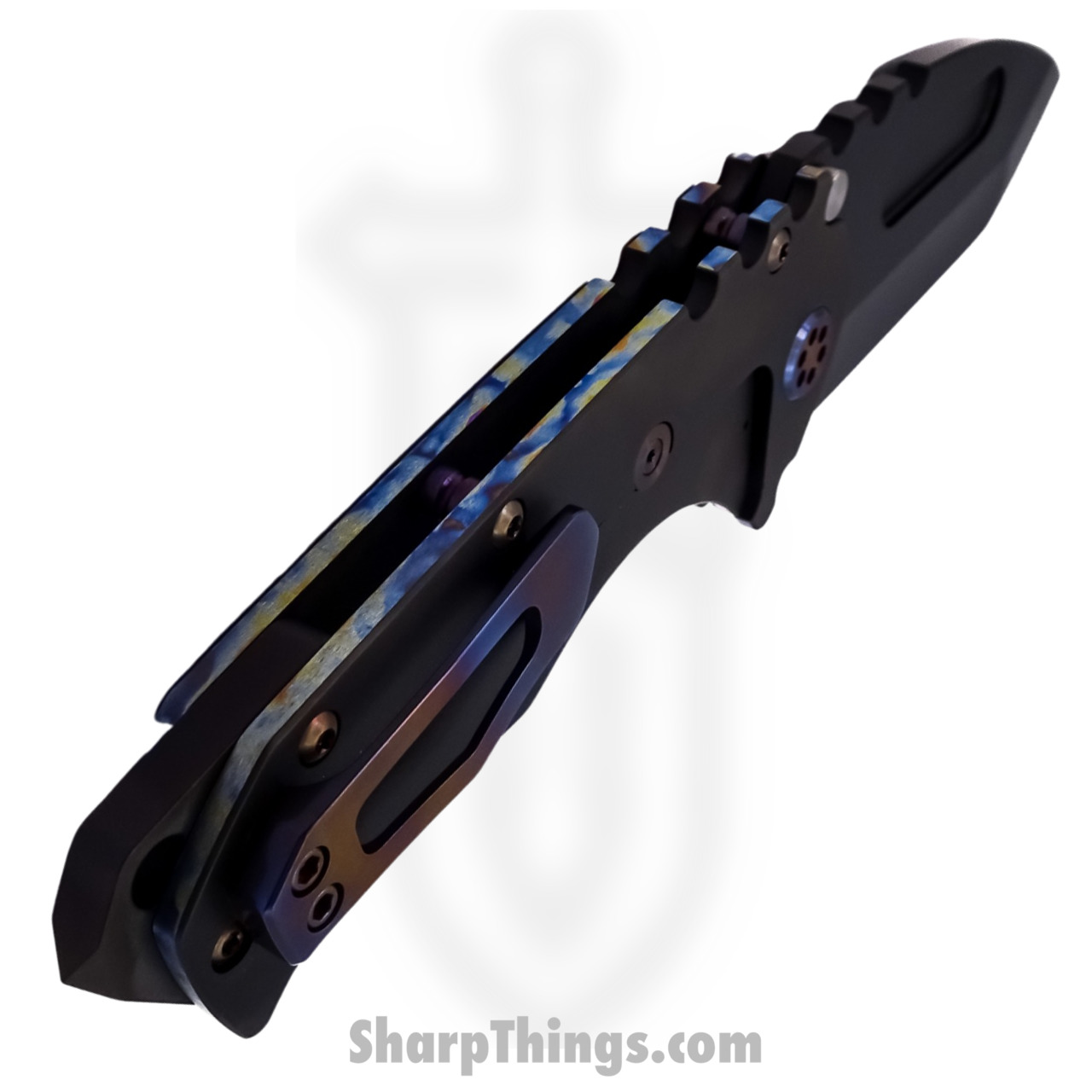 Medford Knife - MK012MPT-30PV-TFCF-BP - Praetorian "T" MagnaCut Tanto Folding Knife - PenAno Flamed Handle Perimeters - Image 3