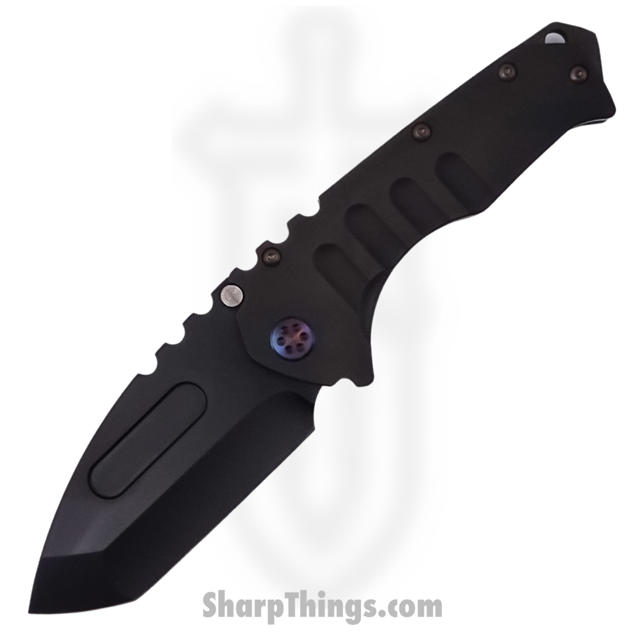 Medford Knife - MK012MPT-30PV-TFCF-BP - Praetorian "T" MagnaCut Tanto Folding Knife - PenAno Flamed Handle Perimeters