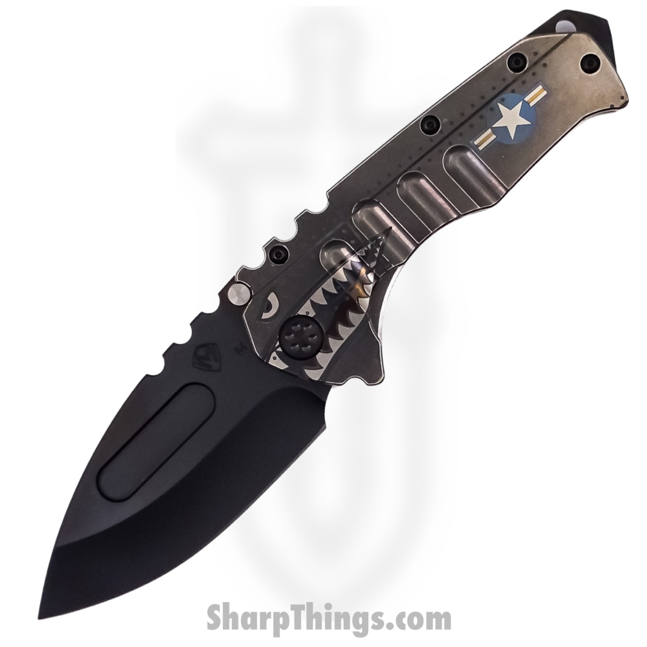 Medford Knife - MK012MPD-01TM-TPCP-BP - Praetorian "T" MagnaCut Drop Point Folding Knife - "Warthog Rivets"
