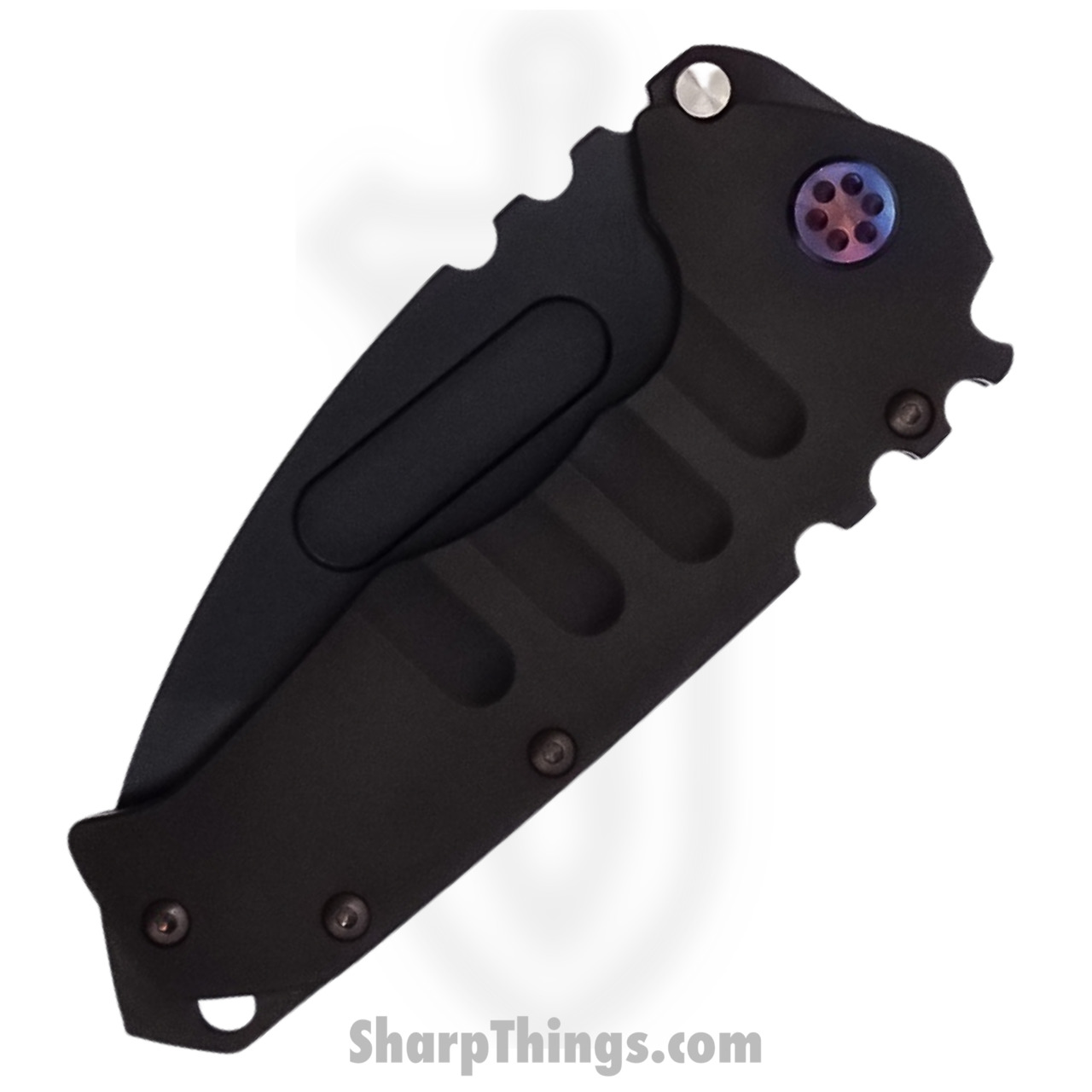 Medford Knife - MK012MPT-30PV-TFCF-BP - Praetorian "T" MagnaCut Tanto Folding Knife - PenAno Flamed Handle Perimeters - Image 2
