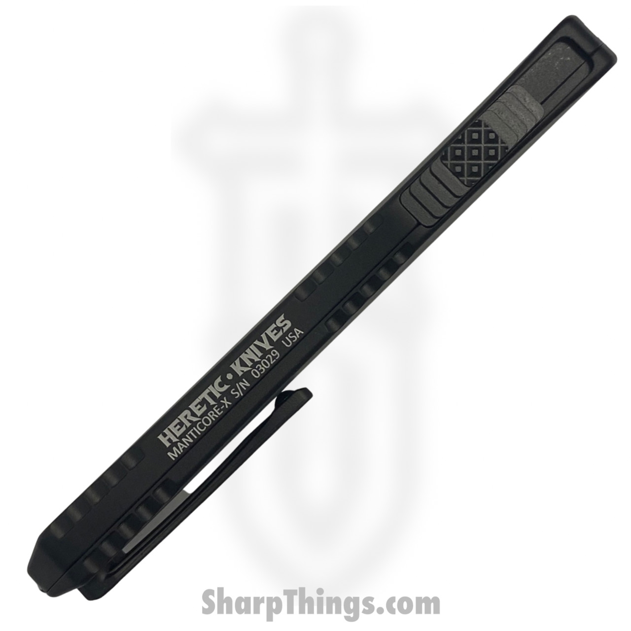 Heretic Knives - MXH032-10A - Manticore X - OTF Auto - S35VN Two Tone Dagger - 6061-T6 Aluminum - Black - Image 3