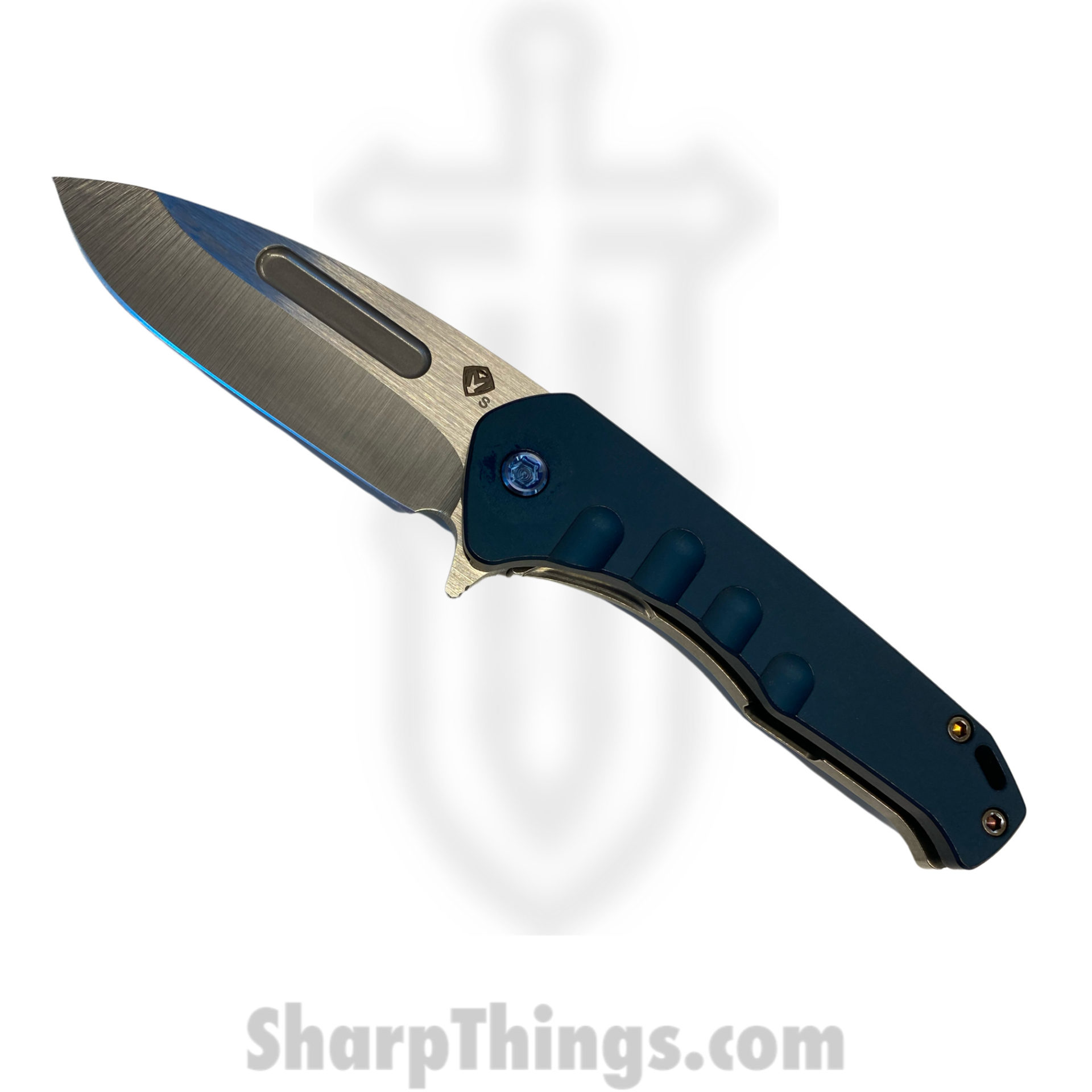Medford Knife - MKFF206STD-44TM-T2C2-Q4 - Praetorian Swift FL Drop Point Flipper - S35VN - Blue