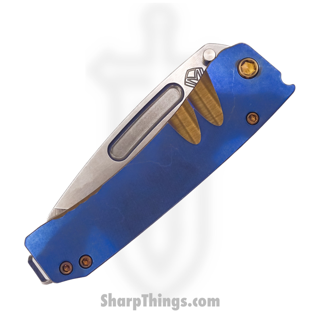 Medford Knife - MK033STT-37A1-T1C1-Q4 - Midi Marauder Tanto Blade Folding Knife - S35VN Titanium - Blue and Bronze - Image 2