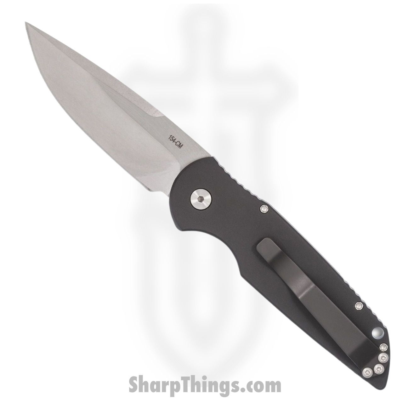 ProTech - TR-3 L-1 - Tactical Response 3 Left Handed - Automatic Knife - 154CM Stonewash Clip Point - 6061-T6 Aluminum Grooved - Black - Image 6