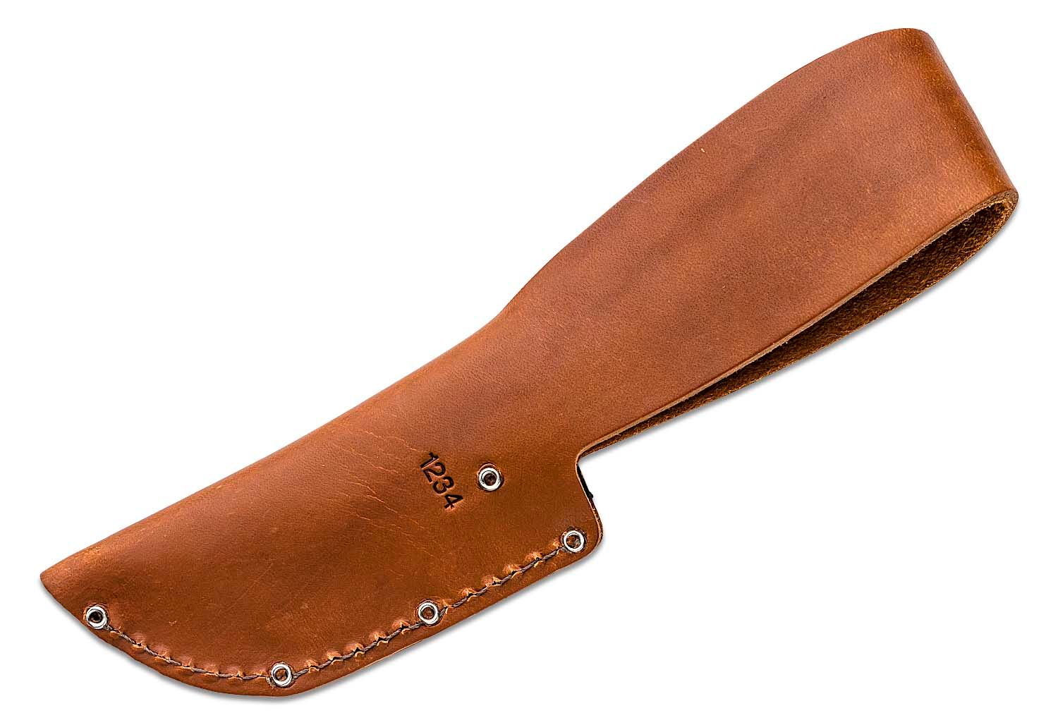 Ka-Bar - KA1234 - Game Hook Hunter Blade with Gut Hook - Fixed Blade Knife - Stainless Steel Polished - Stacked Leather - Brown - Image 9