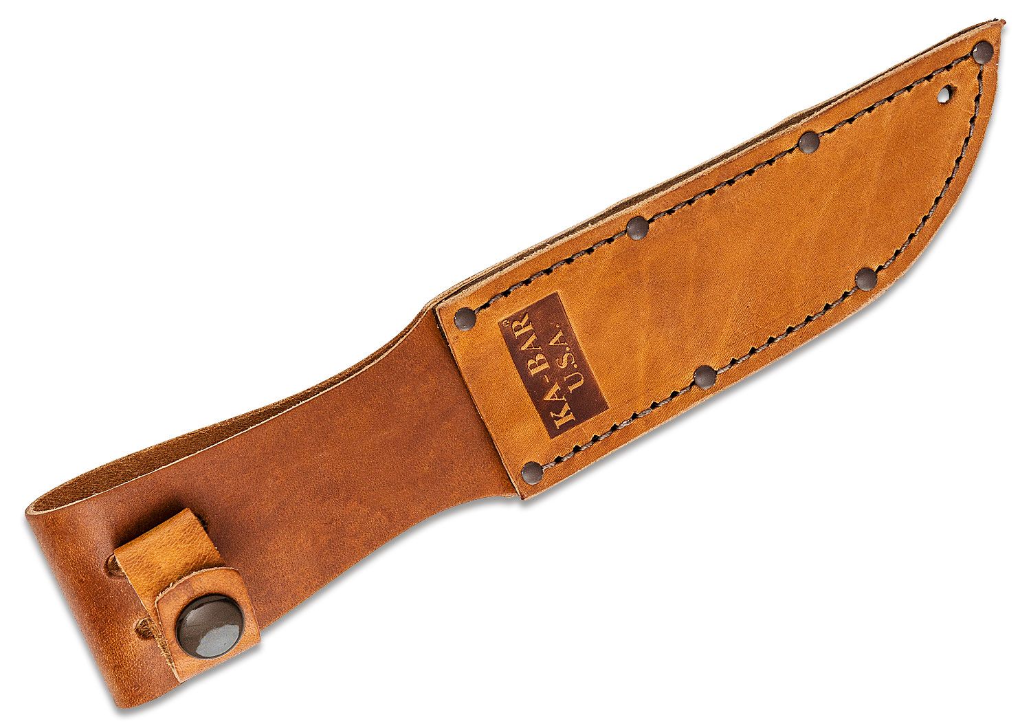 Ka-Bar - KA1251 - Short Fighting - Fixed Blade Knife - 1095 HC Coated Clip Point - Leather - Brown - Image 7