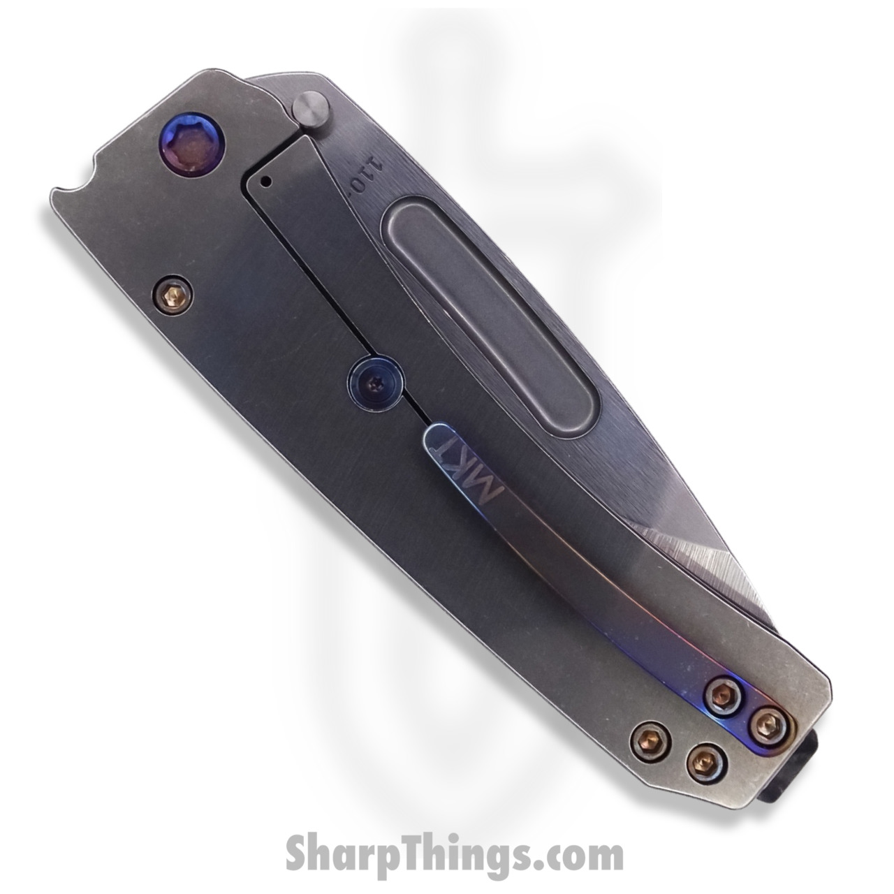 Medford Knife - MK0334TD-01TM-TFCF-Q4 - Midi Marauder Drop Point Folder - Tumbled S45VN Titanium - Image 2