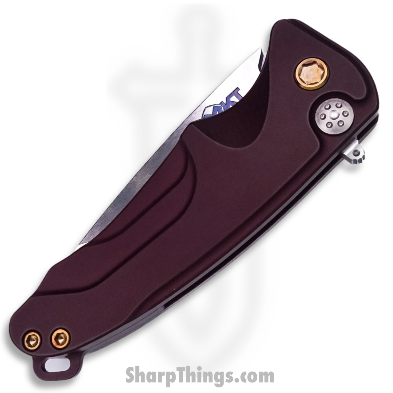 Medford Knife - MK039STQ-41AR-T1C1-Q4 - Smooth Criminal Button Lock Folder - Tumbled S35VN - Red - Image 4