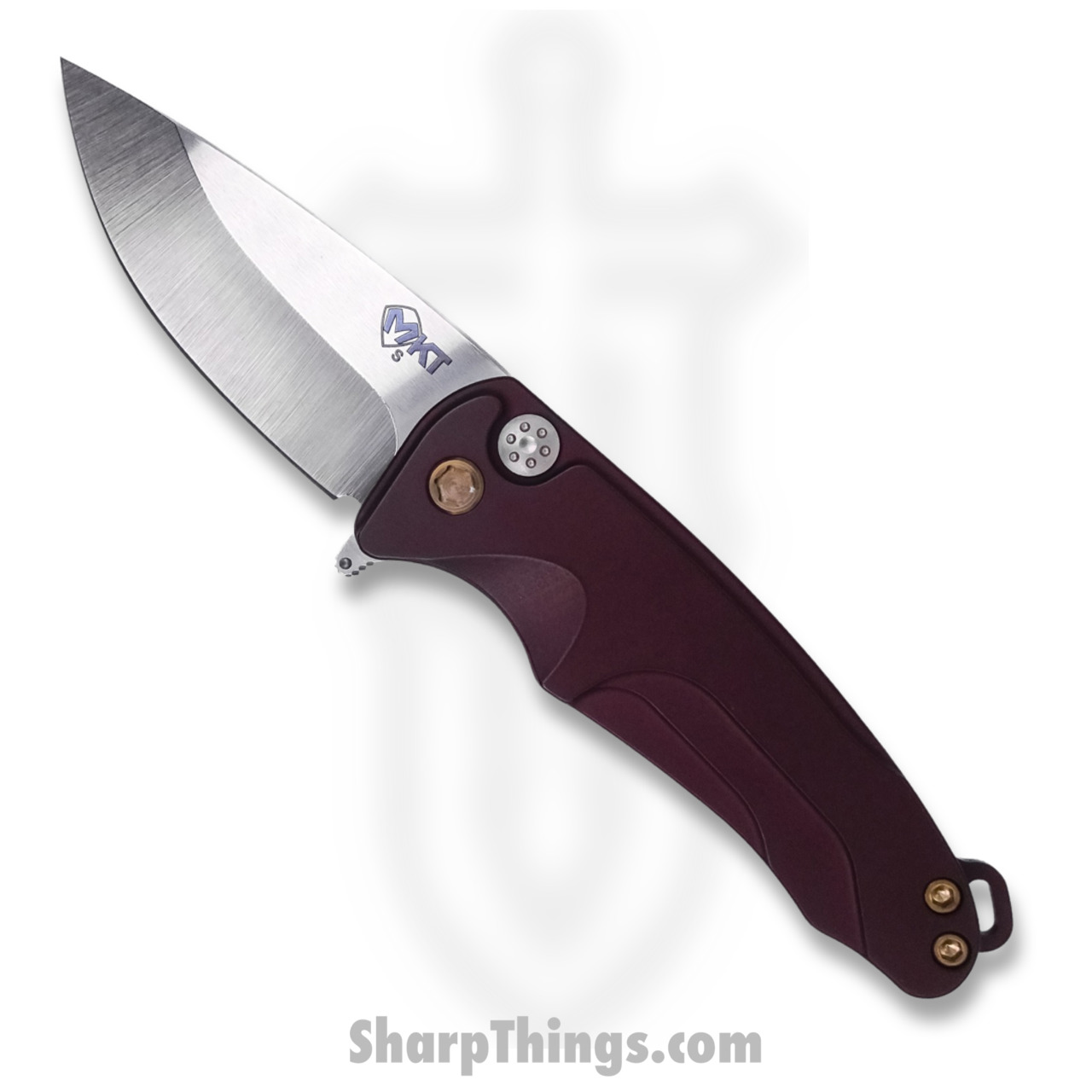Medford Knife - MK039STQ-41AR-T1C1-Q4 - Smooth Criminal Button Lock Folder - Tumbled S35VN - Red