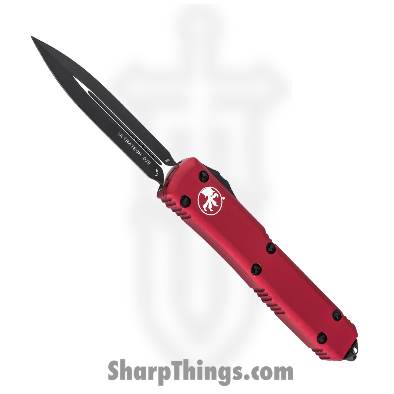 Microtech - 122-1RD - Ultratech - OTF Auto - Elmax, M390, 204P Coated Dagger - 6061-T6 Aluminum - Red