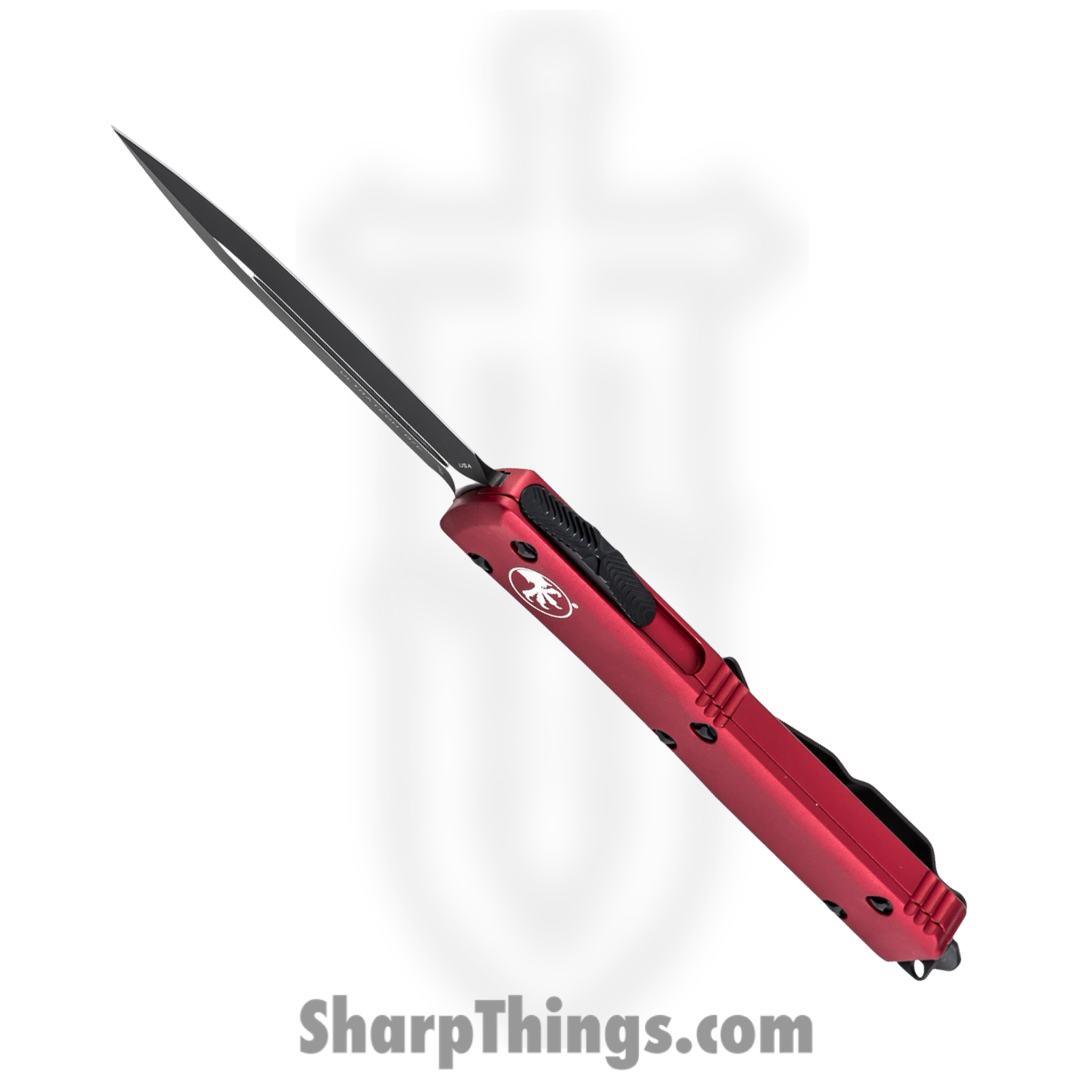 Microtech - 122-1RD - Ultratech - OTF Auto - Elmax, M390, 204P Coated Dagger - 6061-T6 Aluminum - Red - Image 3