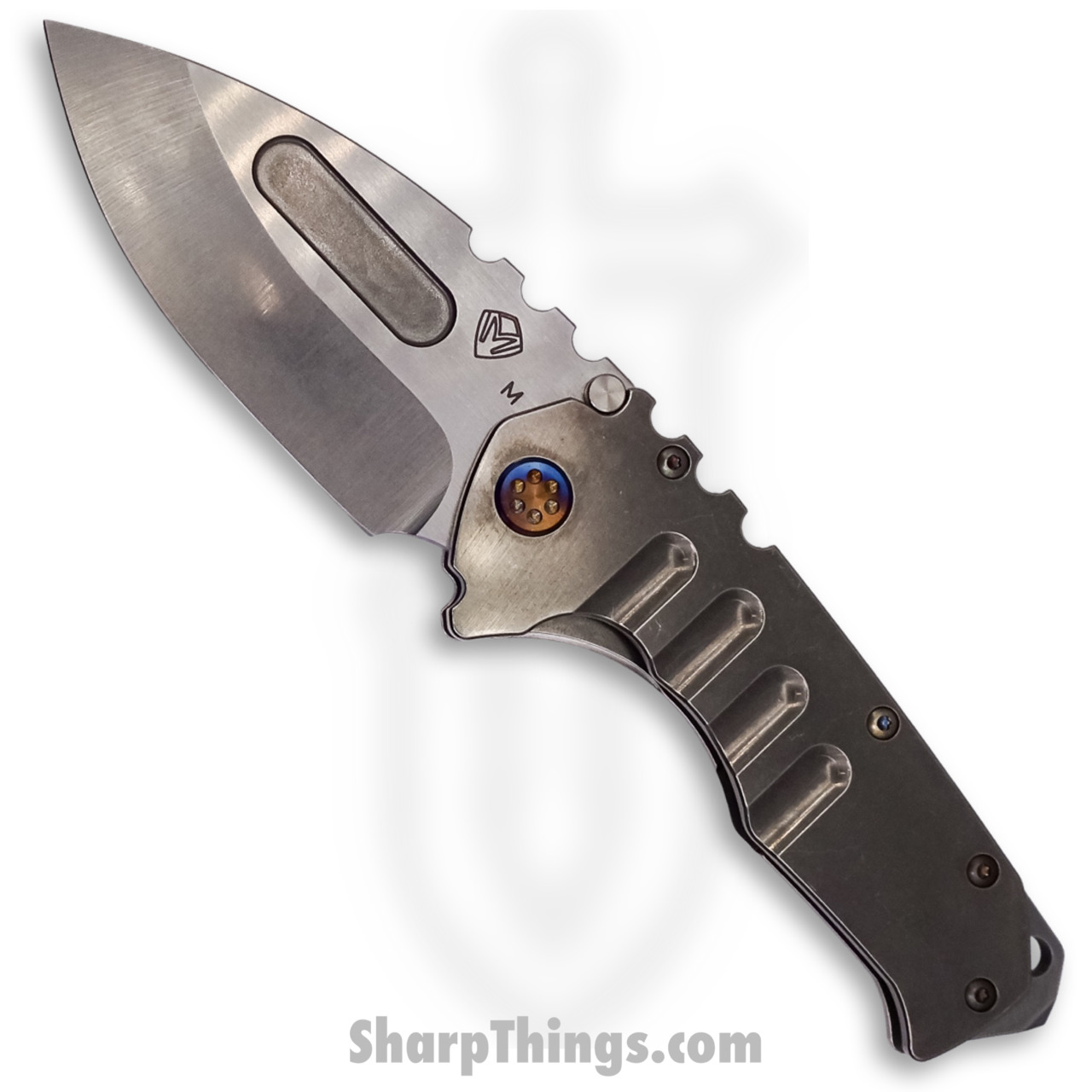 Medford Knife - MK012MTD-01TM-TFCF-BN - Praetorian "T" Drop Point Folder - Magnacut Tumbled