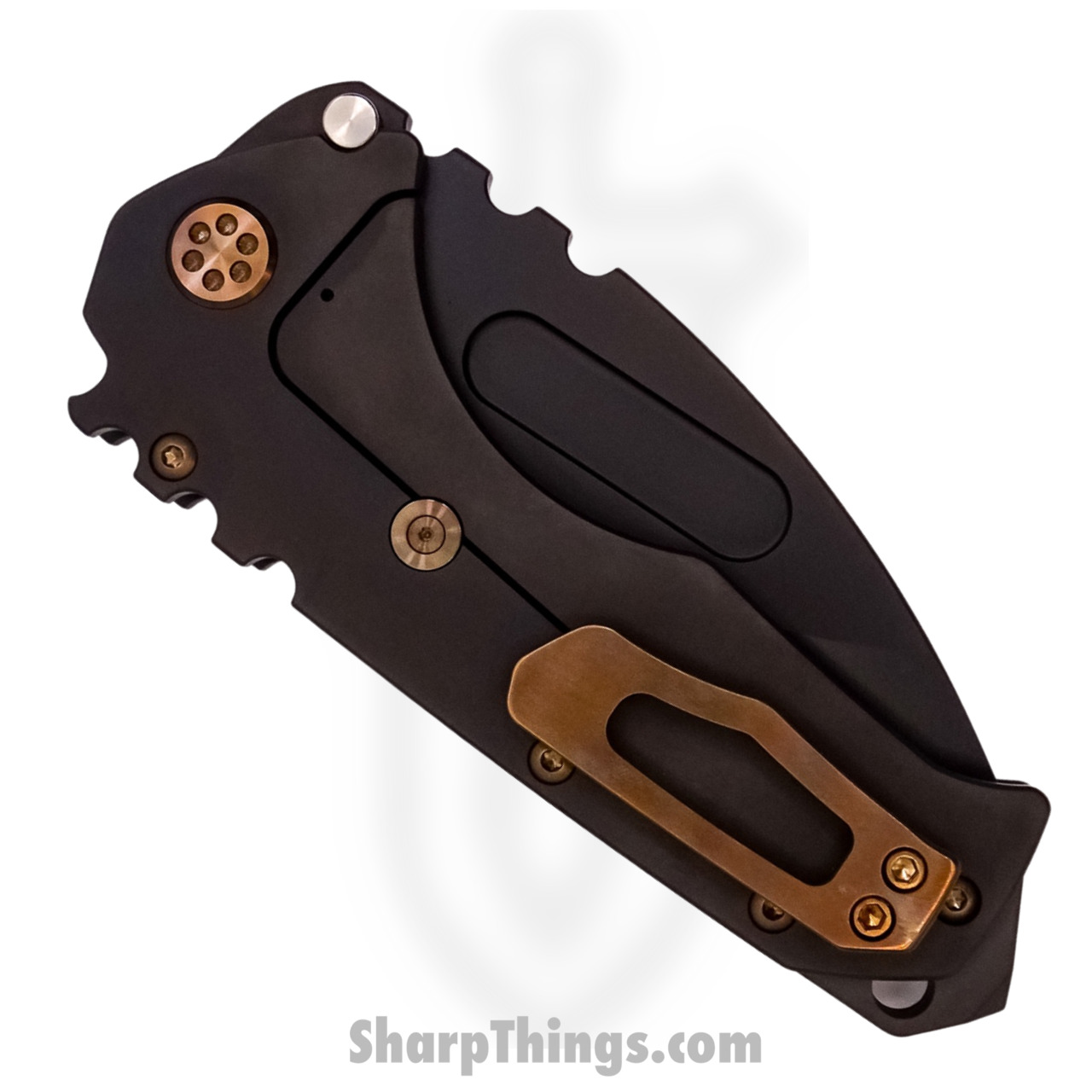 Medford Knife - MK012MPD-30PV-T1C1-BP - Praetorian "T" Drop Point Folder - Magnacut PVD - "Gold 2nd Amendment" - Image 2