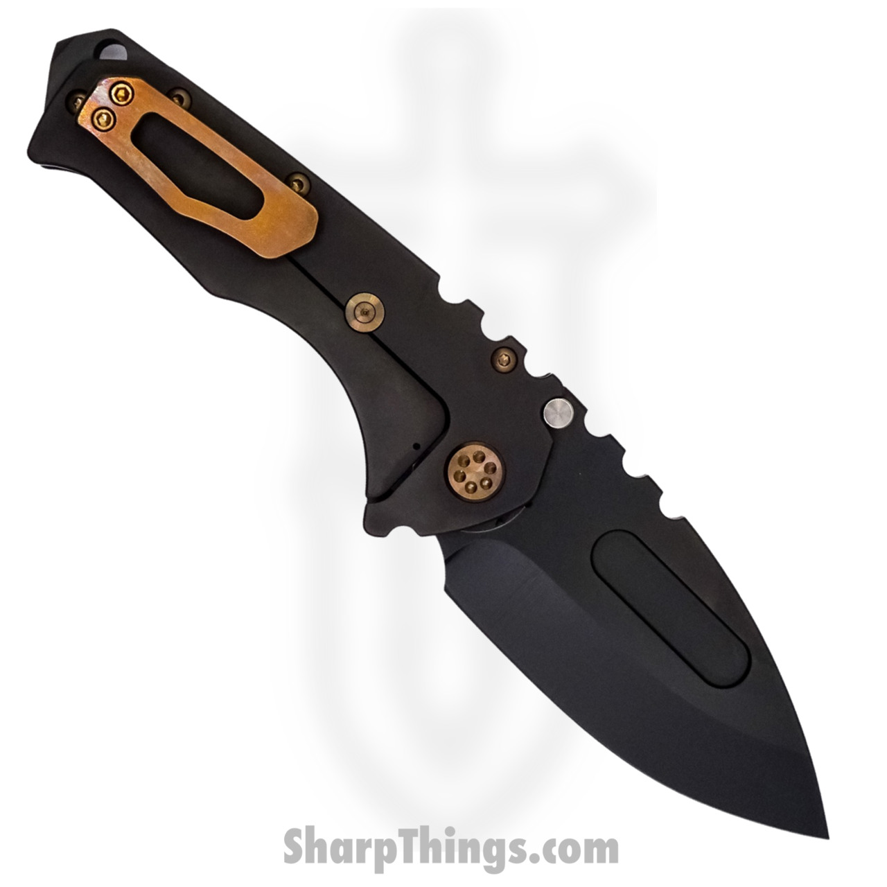 Medford Knife - MK012MPD-30PV-T1C1-BP - Praetorian "T" Drop Point Folder - Magnacut PVD - "Gold 2nd Amendment" - Image 4