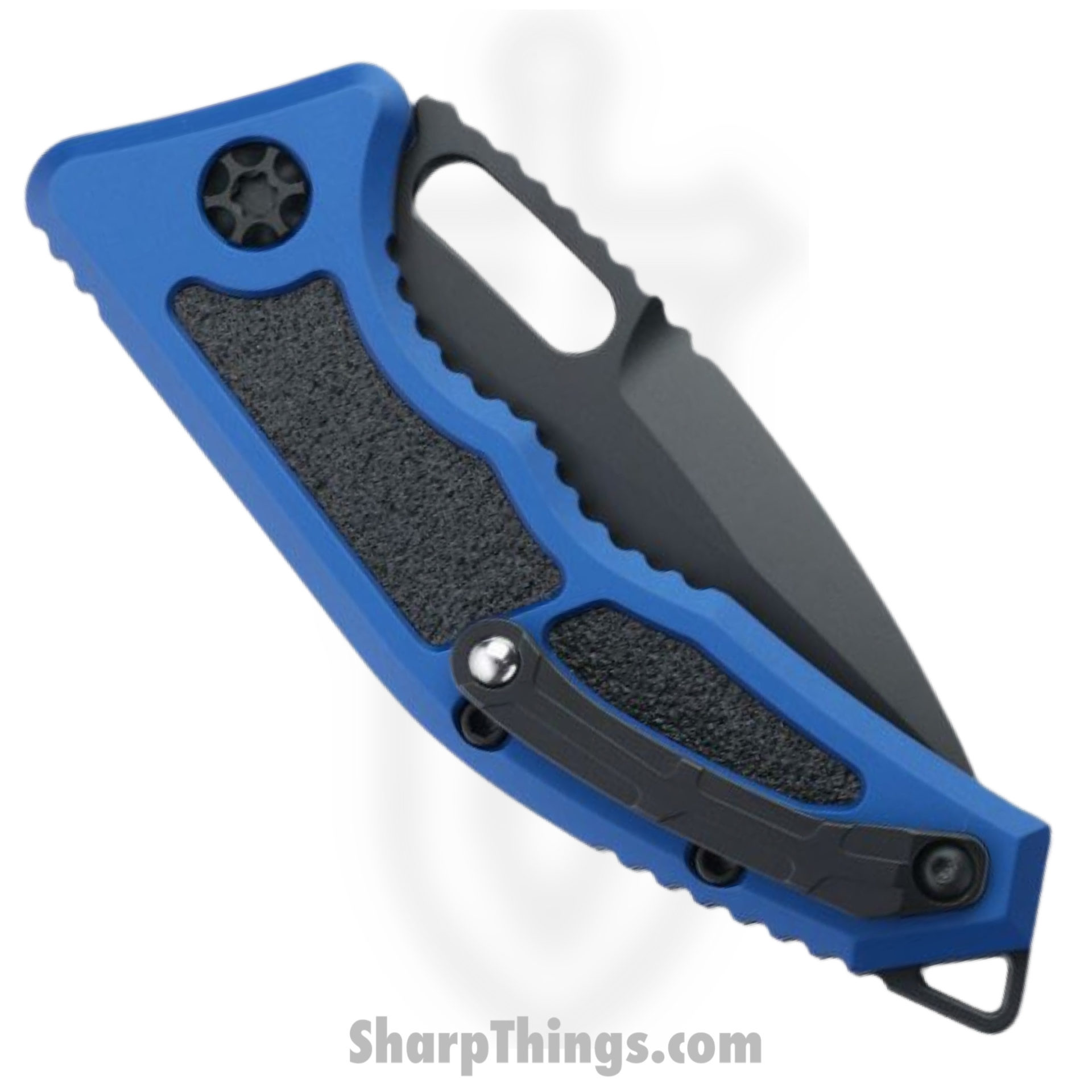 Heretic Knives - H011-4A-BLU - Medusa - Automatic Knife - Elmax Coated Tanto - 6061-T6 Aluminum/Traction Inlay - Blue/Black - Image 3